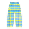 Pajama Pants | Blue & Yellow Cozy Women's Plaid Lounge Pants
