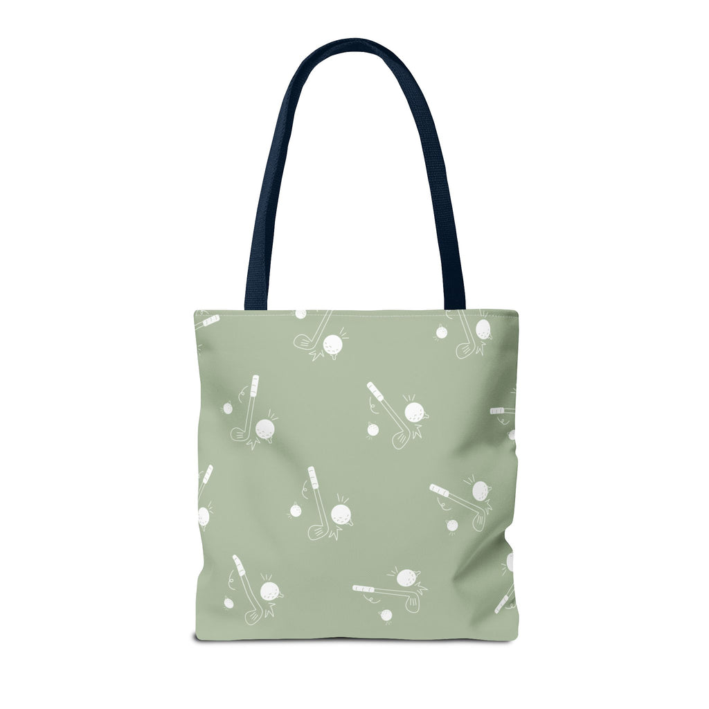 Tote Bag | Sage Green and Golf Pattern Shoulder Bag