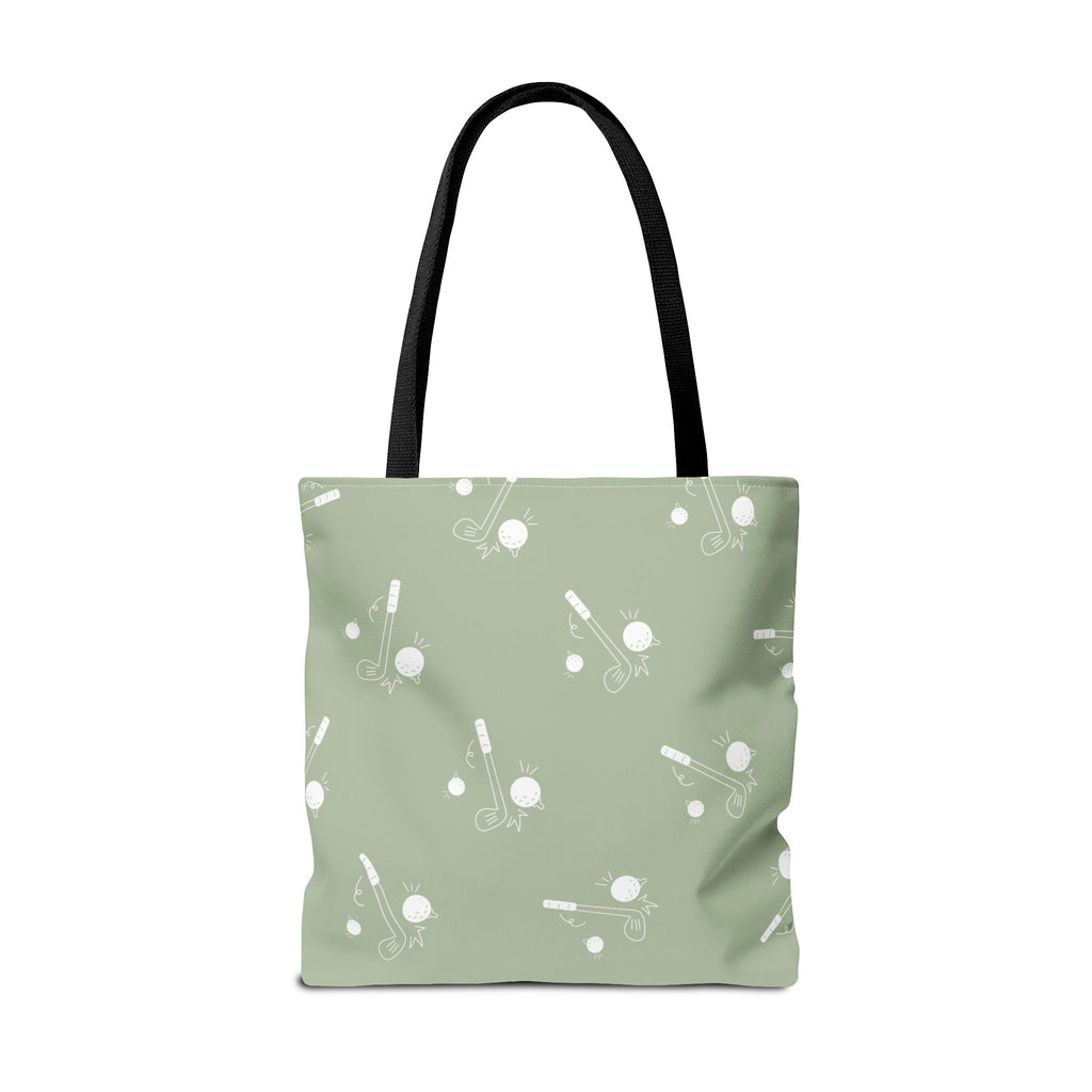 Tote Bag | Sage Green and Golf Pattern Shoulder Bag