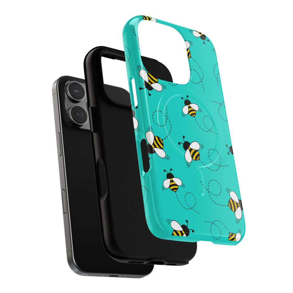 Phone Case | Cute Turquoise Bumblebee Tough Magnetic Phone Case