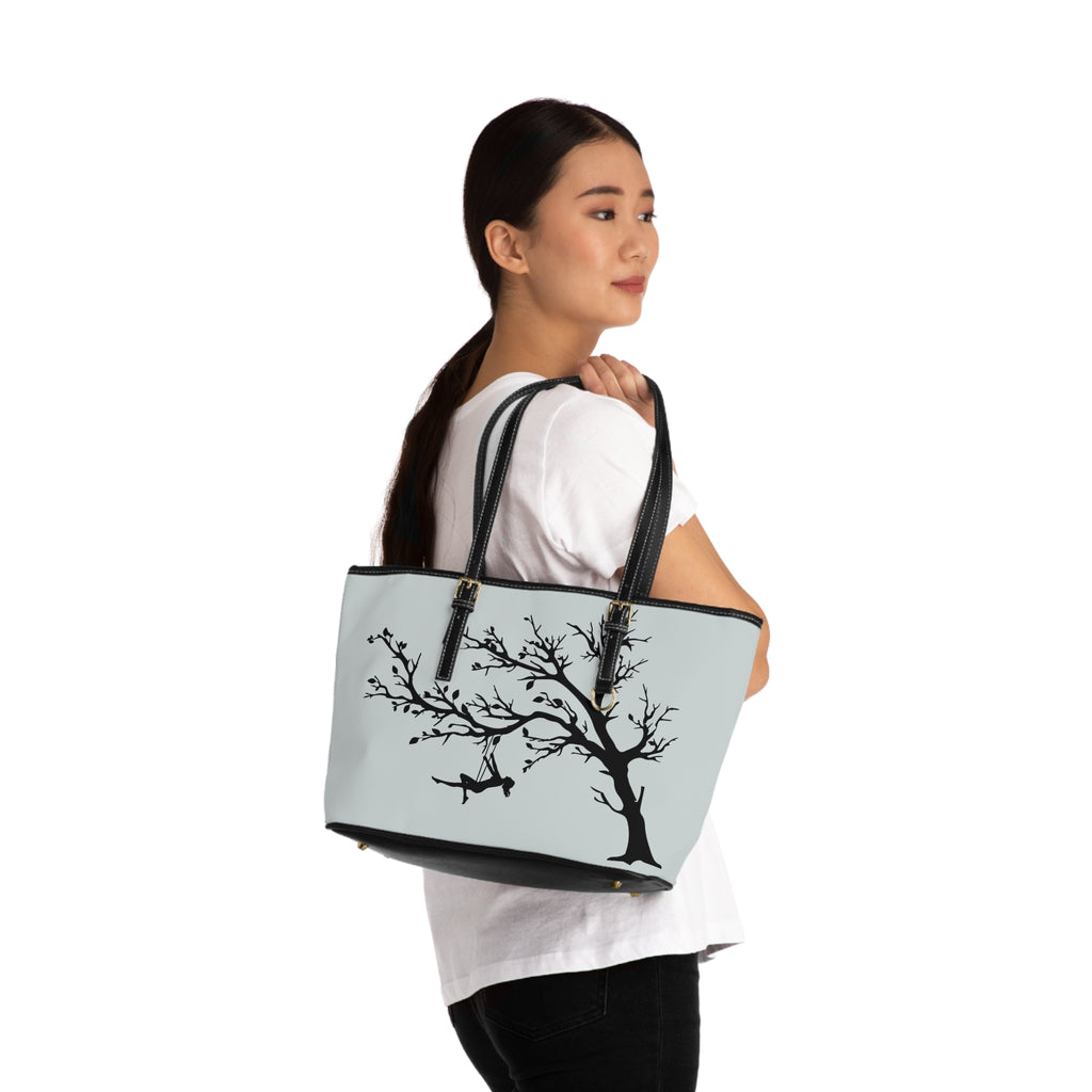 Handbag | Silhouette Illustration PU Leather Shoulder Tote
