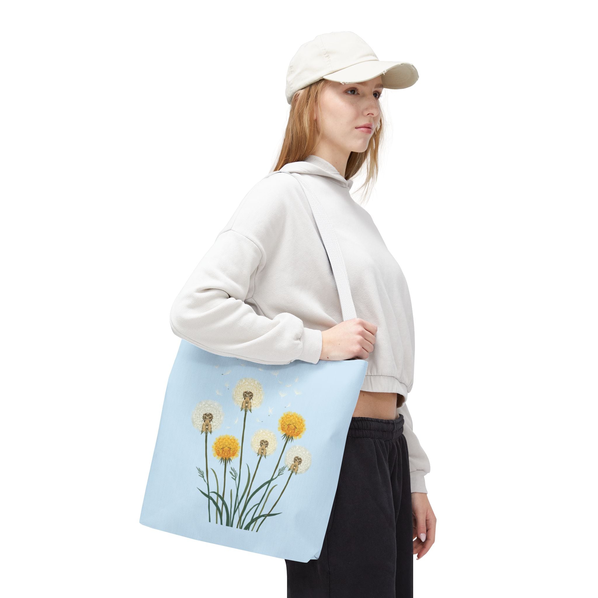 Tote Bag | Dandelions on Light Blue Background