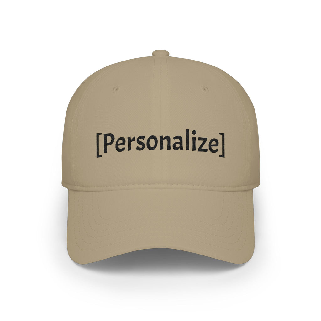 Hat | Personalized Text Embroidered Low Profile Baseball Cap