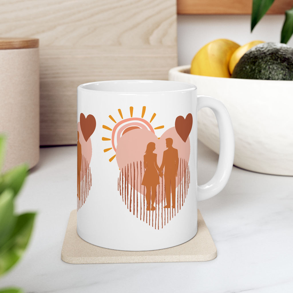 Coffee Mug | Romantic Heart Silhouette Coffee Cup (11oz/15oz)
