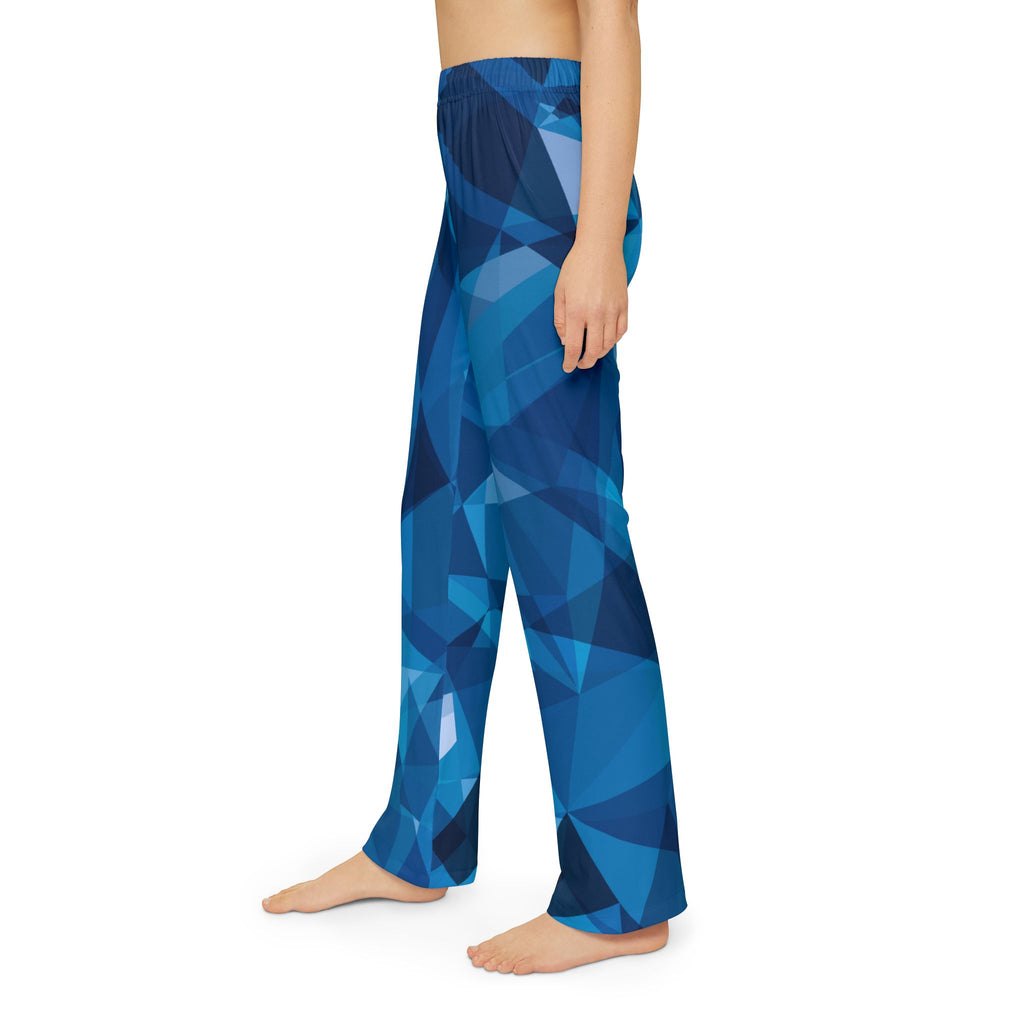 Pajama Pants | Blue Geometric Crystal Print Children's Lounge Pants