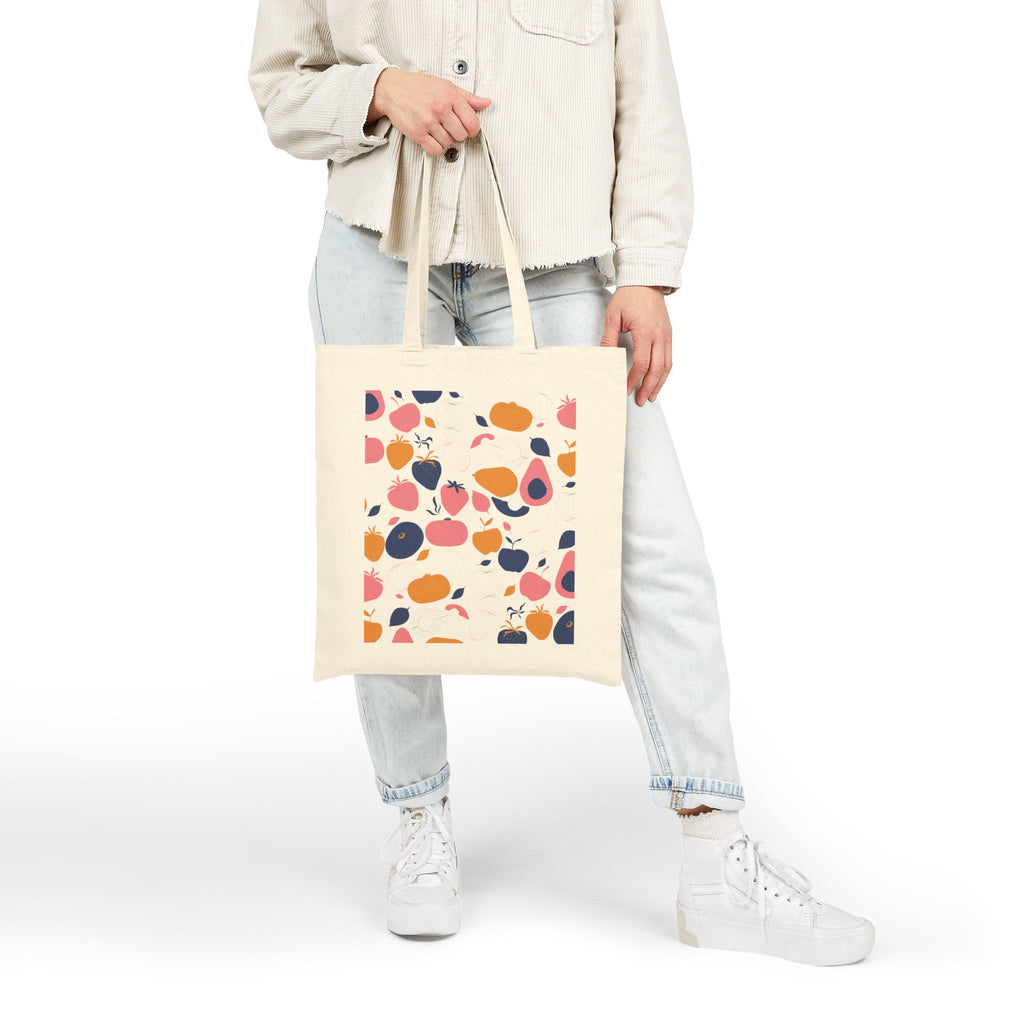 Tote Bag | Abstract Fruit Pattern Canvas Grocery Tote