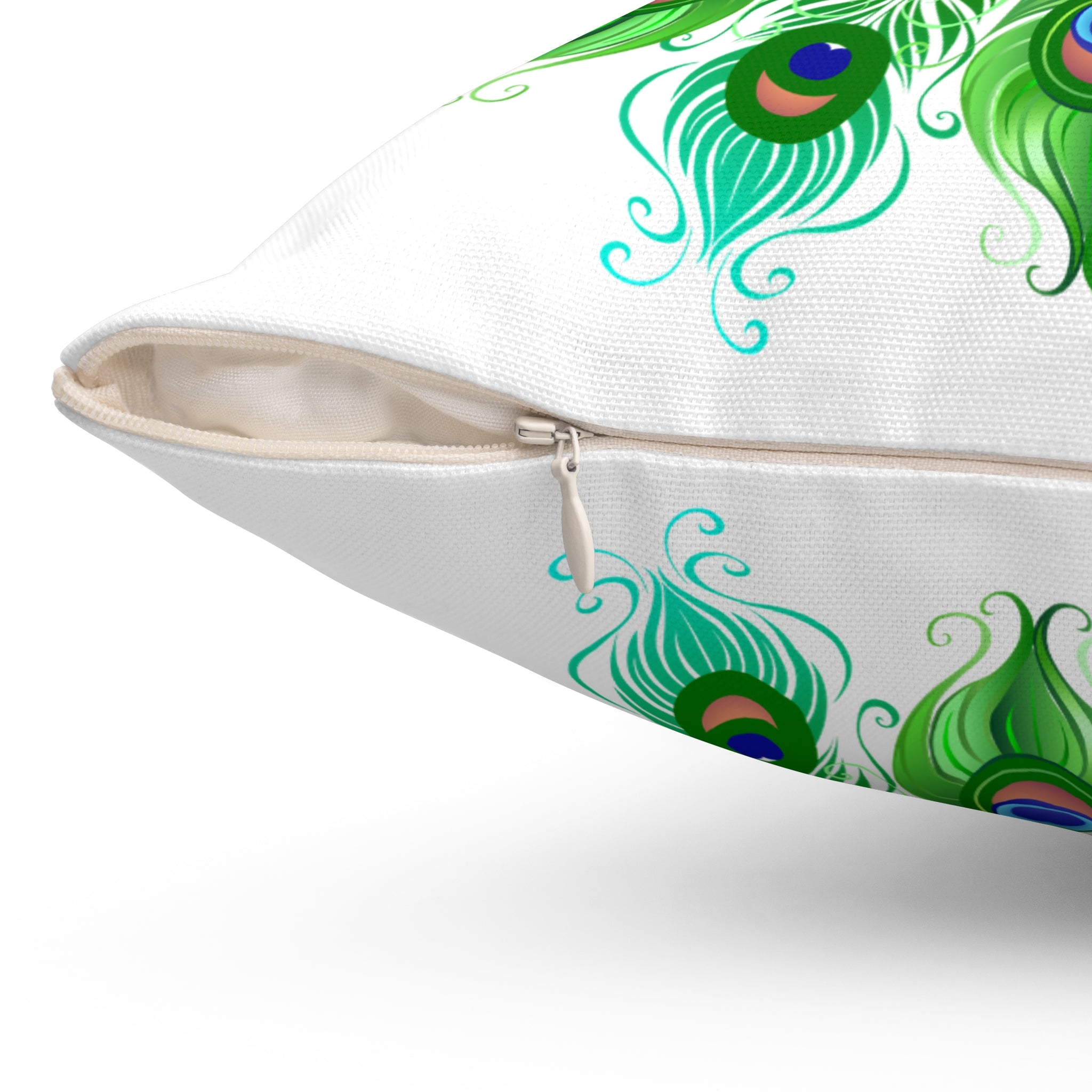 Throw Pillow | Peacock Feather Monogram Pillow