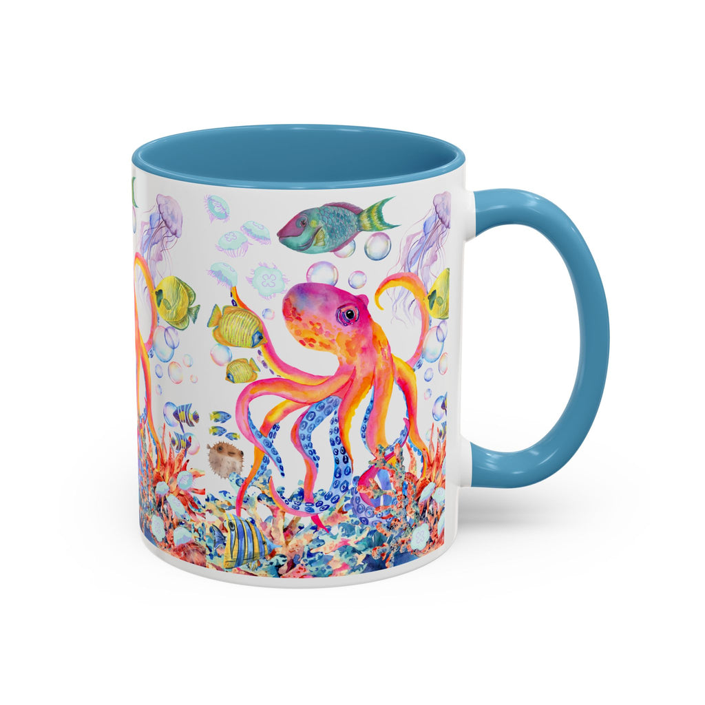 Coffee Mug | Colorful Octopus Accent Mug 11/15oz