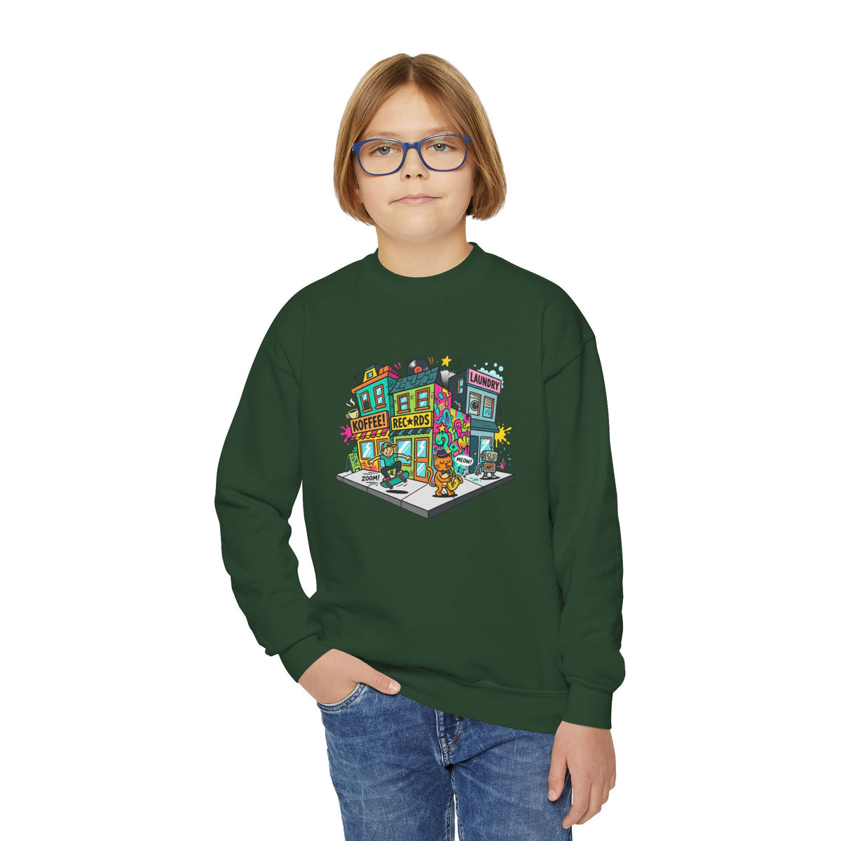 Colorful City Life Crewneck Sweatshirt