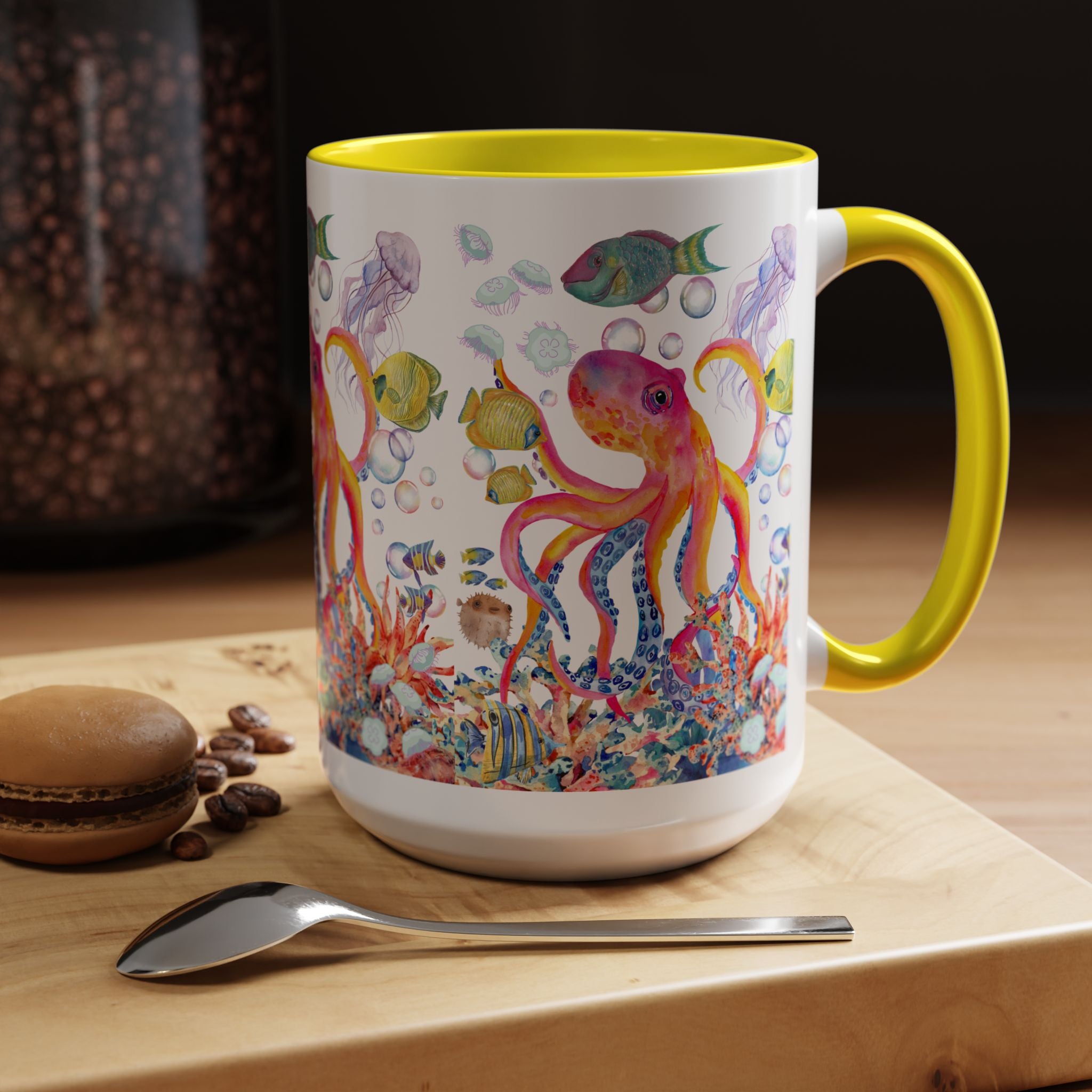Coffee Mug | Colorful Octopus Accent Mug 11/15oz