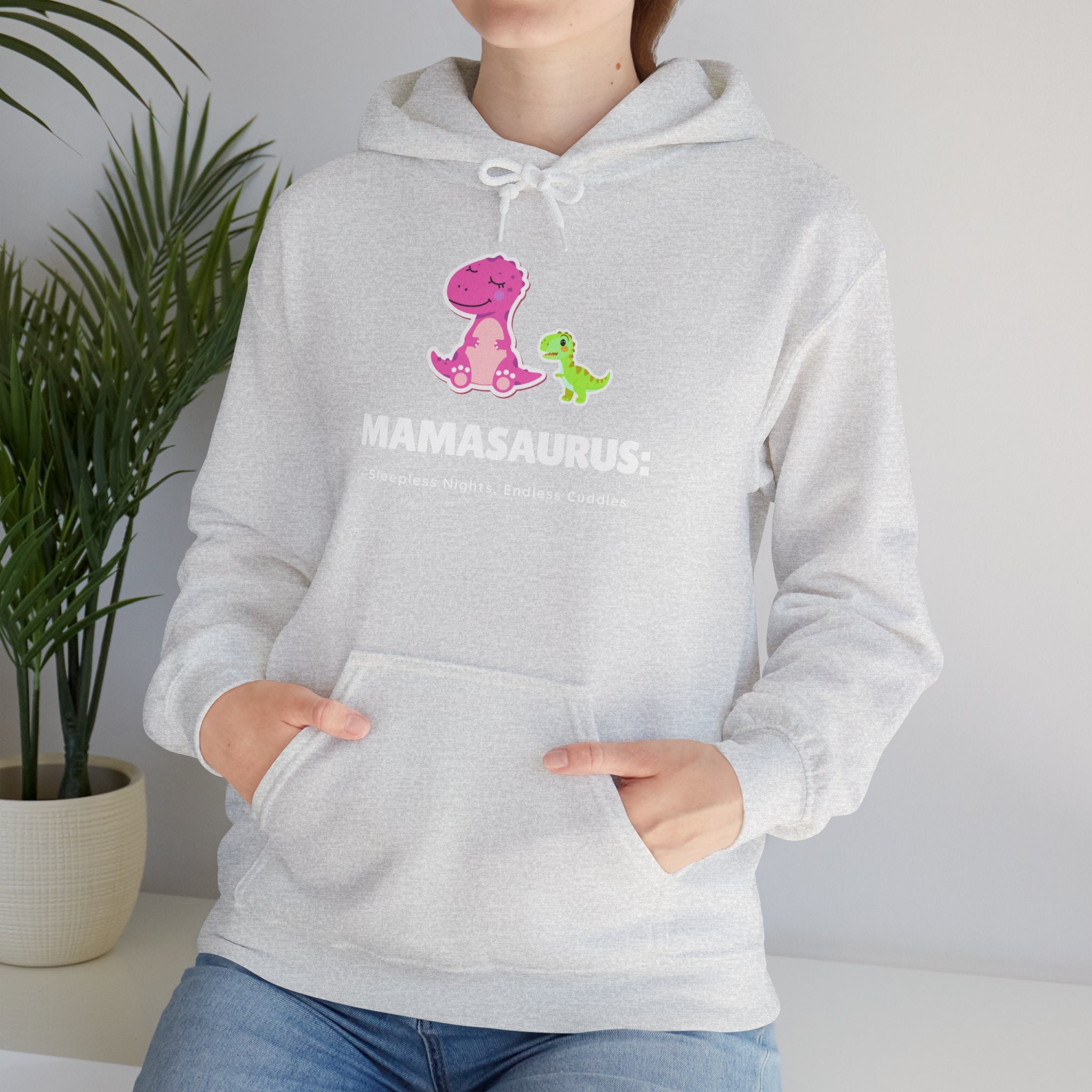 Hoodie | 'Mamasaurus' Pink Mama Dino with Baby Sweater