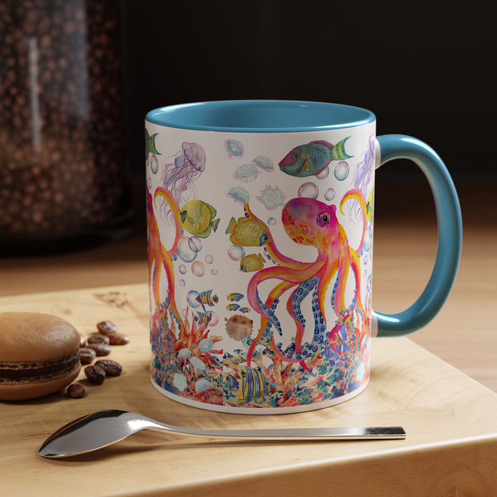 Coffee Mug | Colorful Octopus Accent Mug 11/15oz