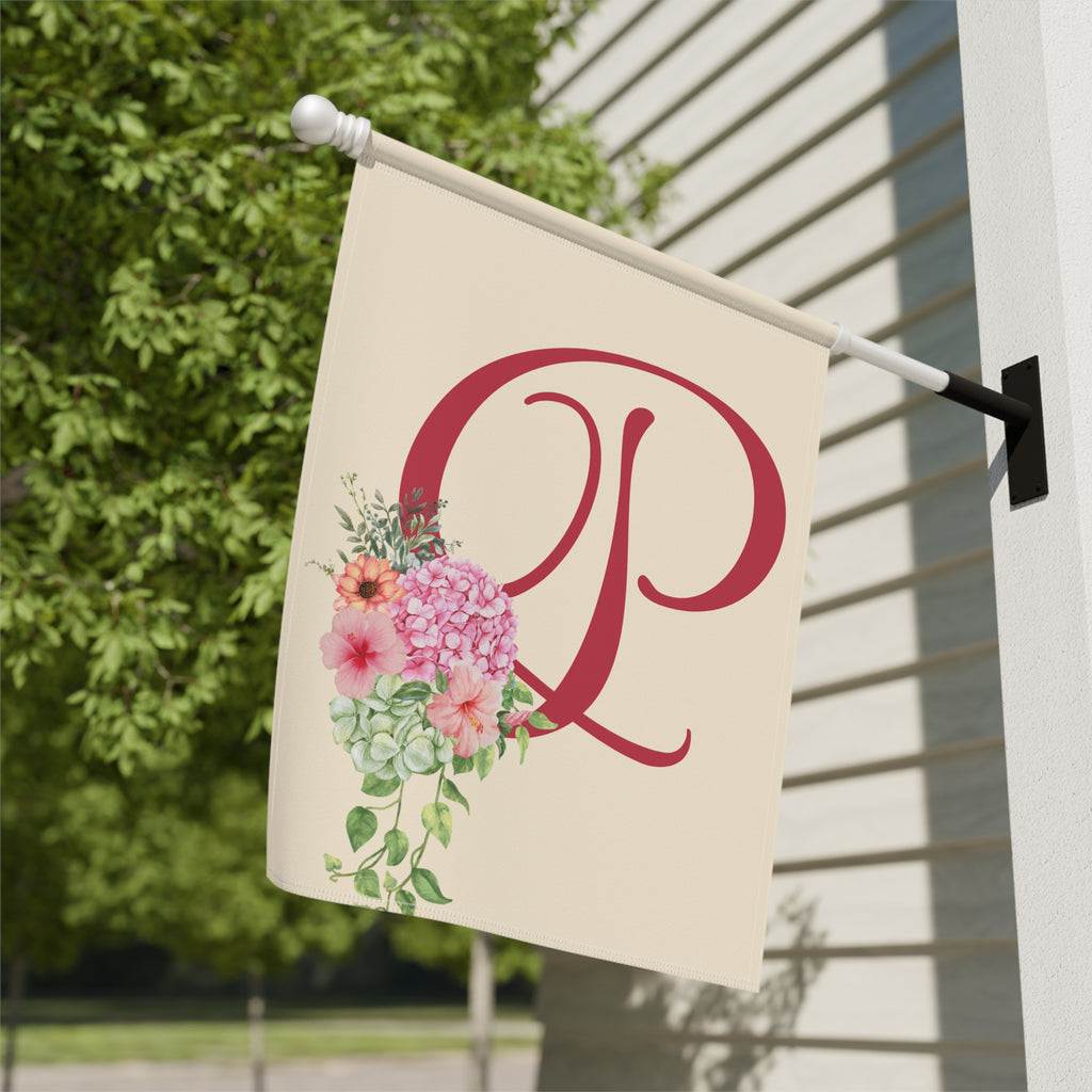 Home & Garden Banner | 'P' Monogram Vivid Elegant Garden Flag
