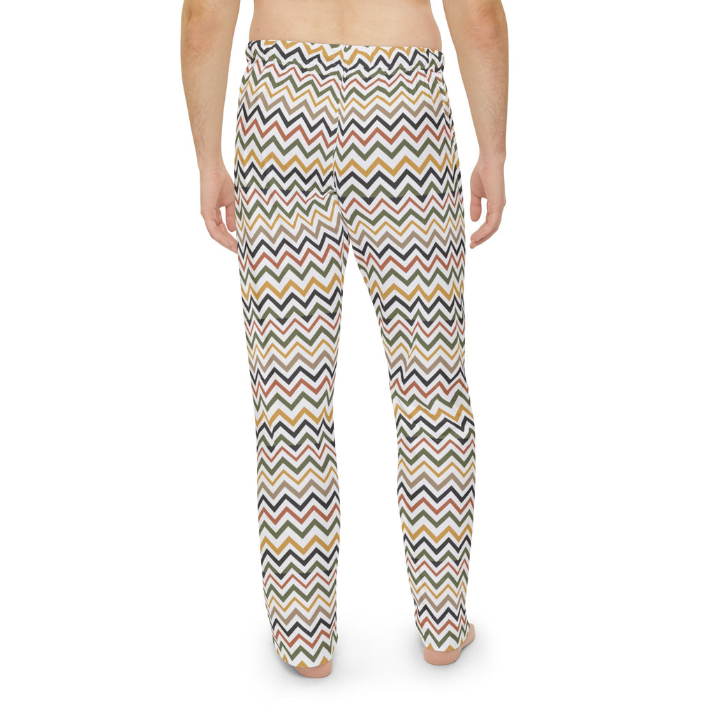 Pajama Pants | Chevron Lounge Pants — Retro Zigzag Men’s Pajama Trousers