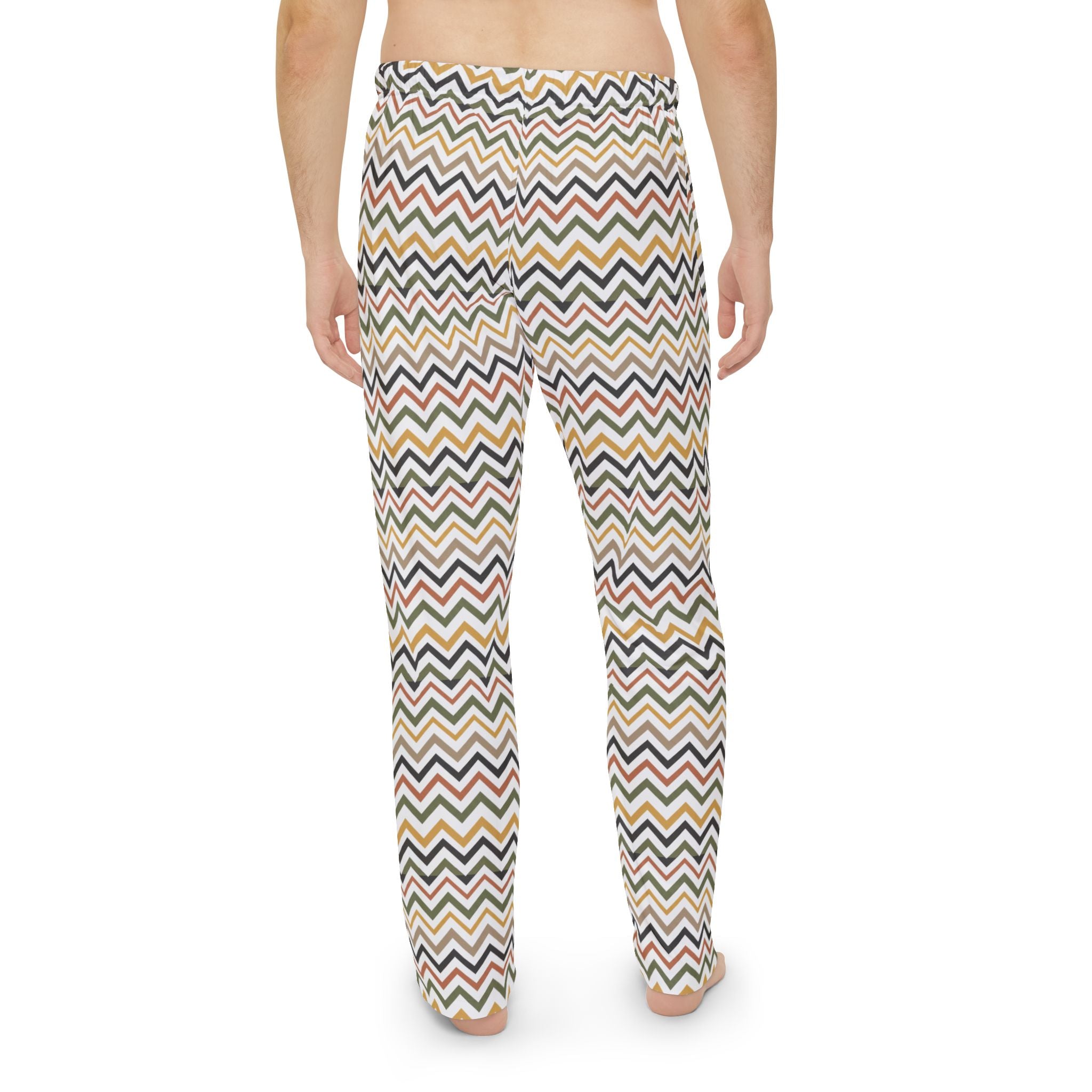 Pajama Pants | Chevron Lounge Pants — Retro Zigzag Men’s Pajama Trousers