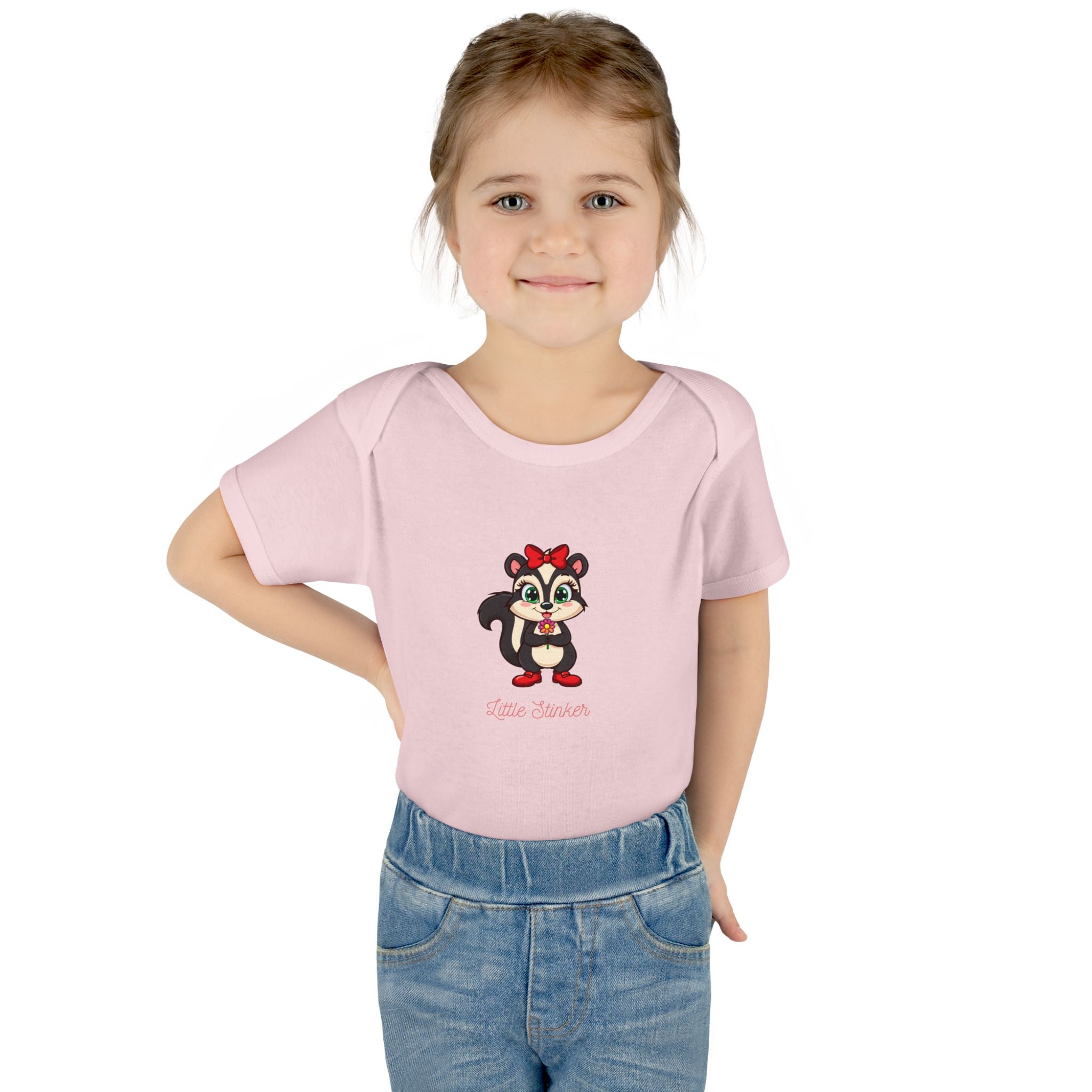 Baby Bodysuit | Cute Skunk Cartoon 'Little Stinker' Graphic Infant Onesie