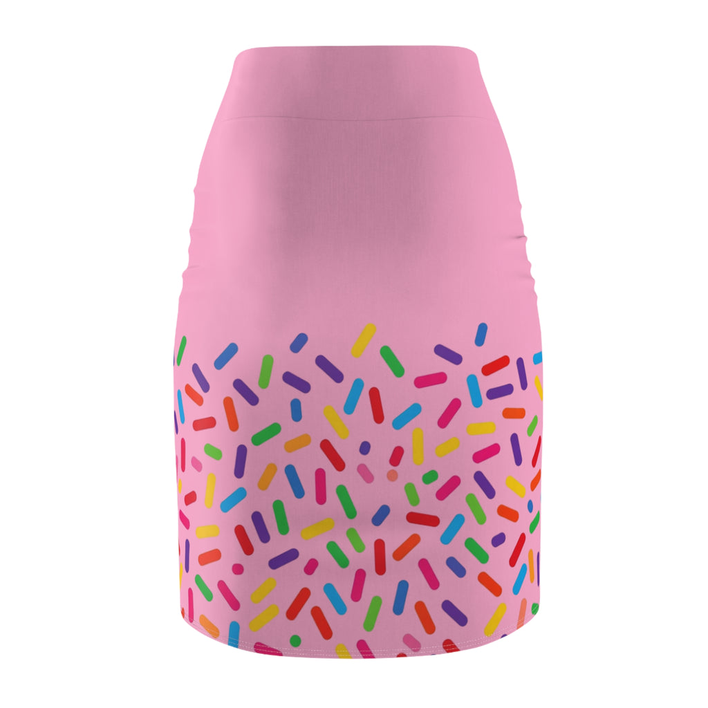 Women's Pencil Skirt | Pink Sprinkle Inspired Midi