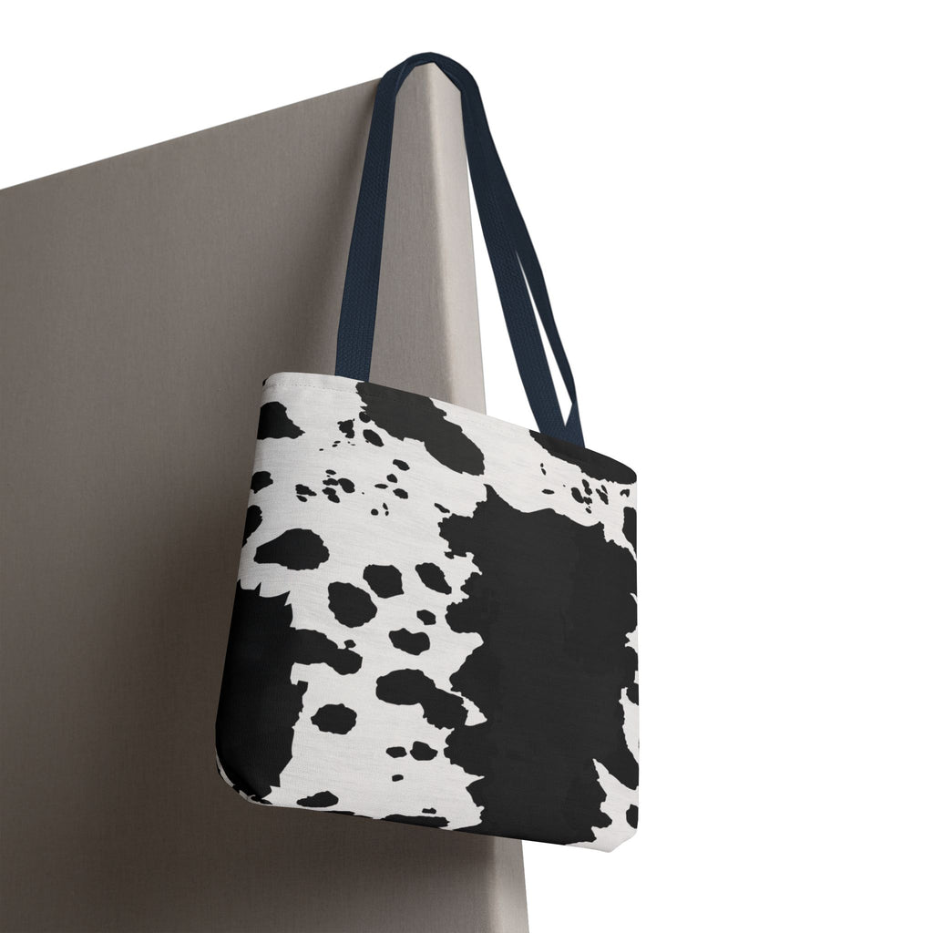 Tote Bag | Black & White Cow Print Patterned Shoulder Tote