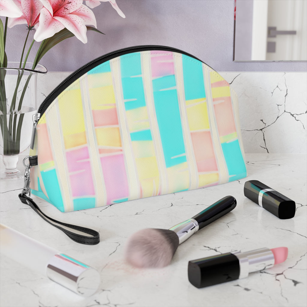 Cosmetic Pouch | Pastel Watercolor Stripe Makeup Bag