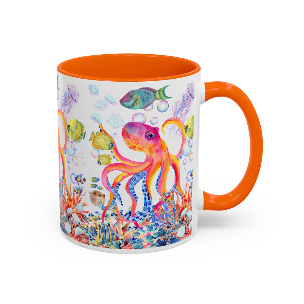 Coffee Mug | Colorful Octopus Accent Mug 11/15oz