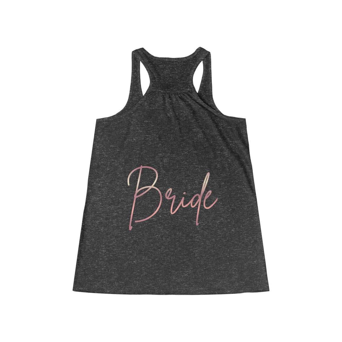 Rose Gold 'Bride' Script Flowy Bridal Racerback Tank Top