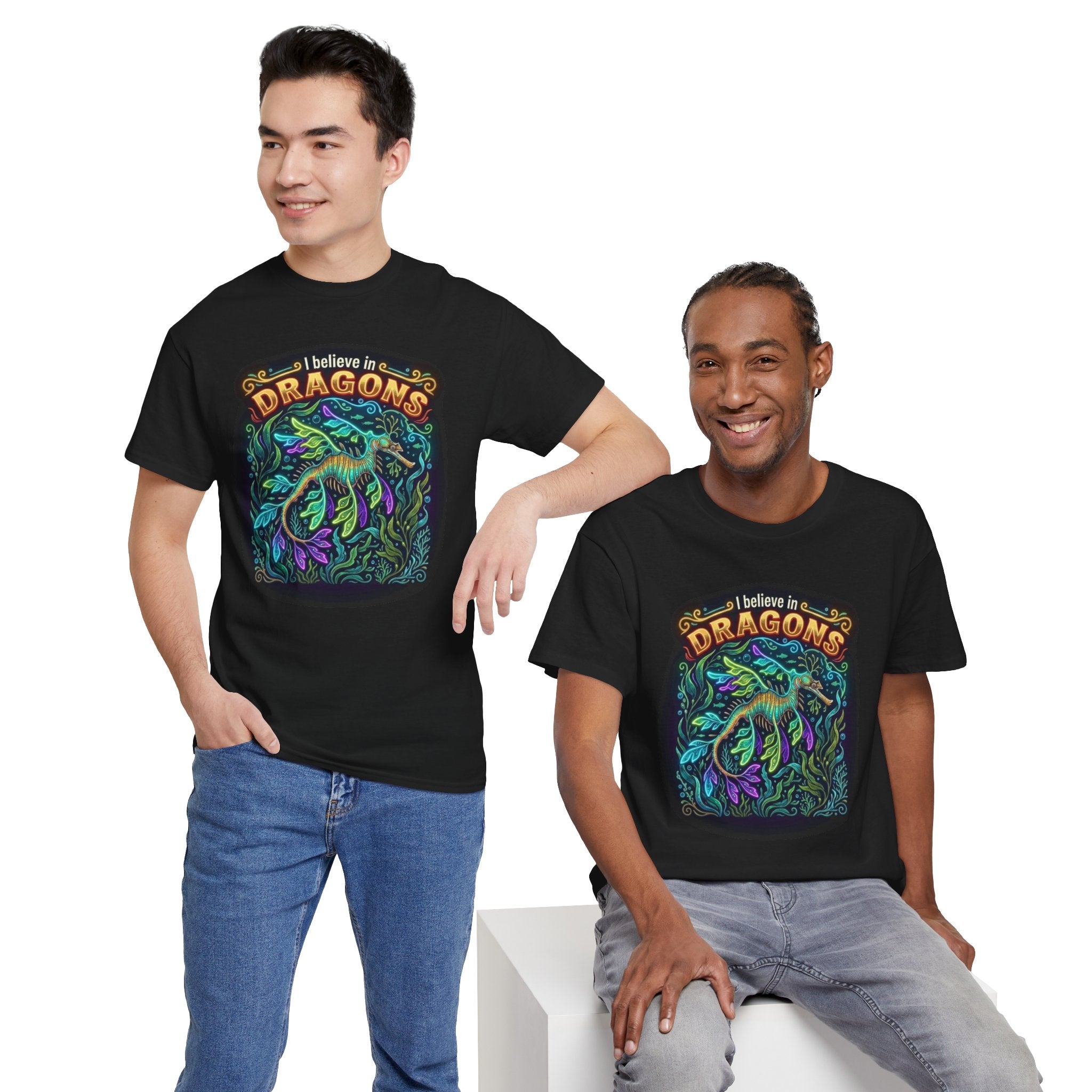 T-Shirt | 'I Believe in Dragons' Colorful Graphic Tee