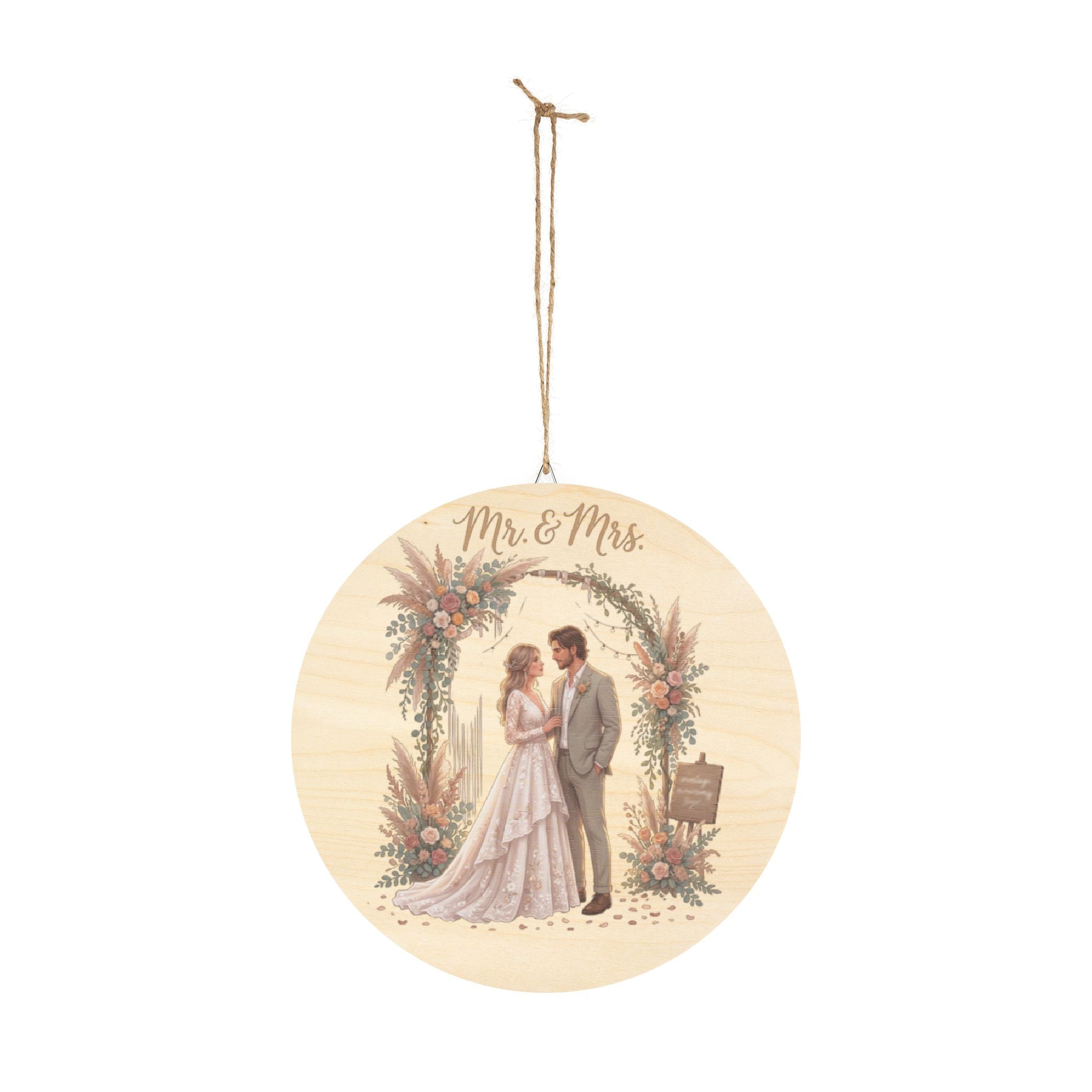 Wood Sign | Round Rustic Mr. & Mrs. Wedding Decor