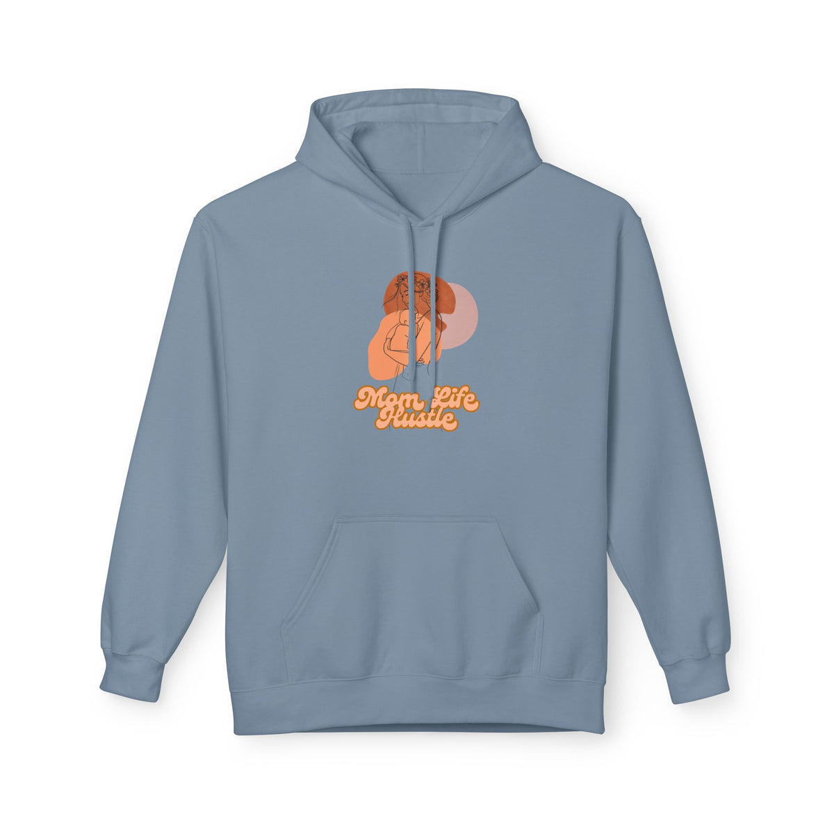 Mom Life Hustle Retro Line Art Graphic Hoodie