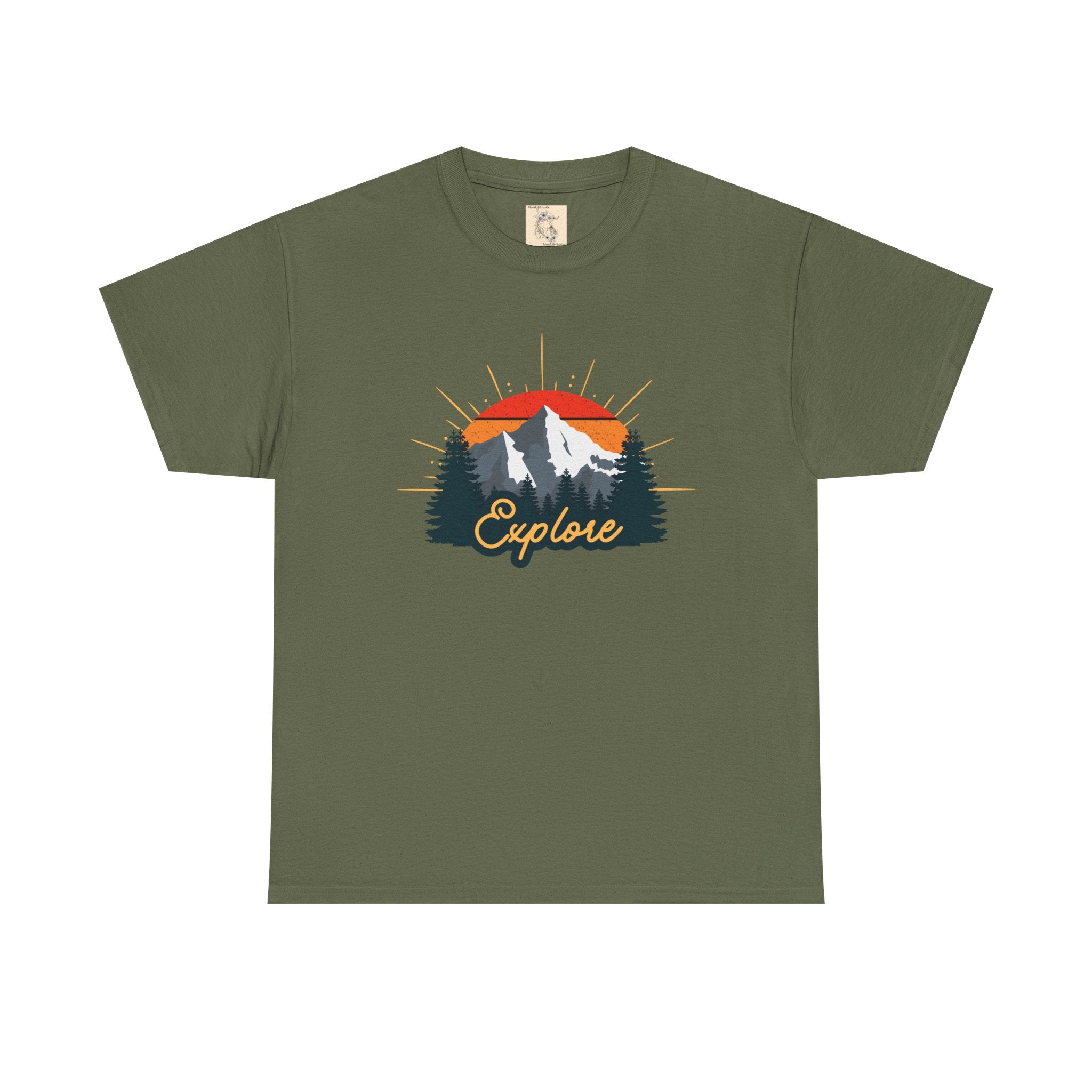 T-Shirt | Vintage Sunset 'Explore' Outdoor Adventure Shirt
