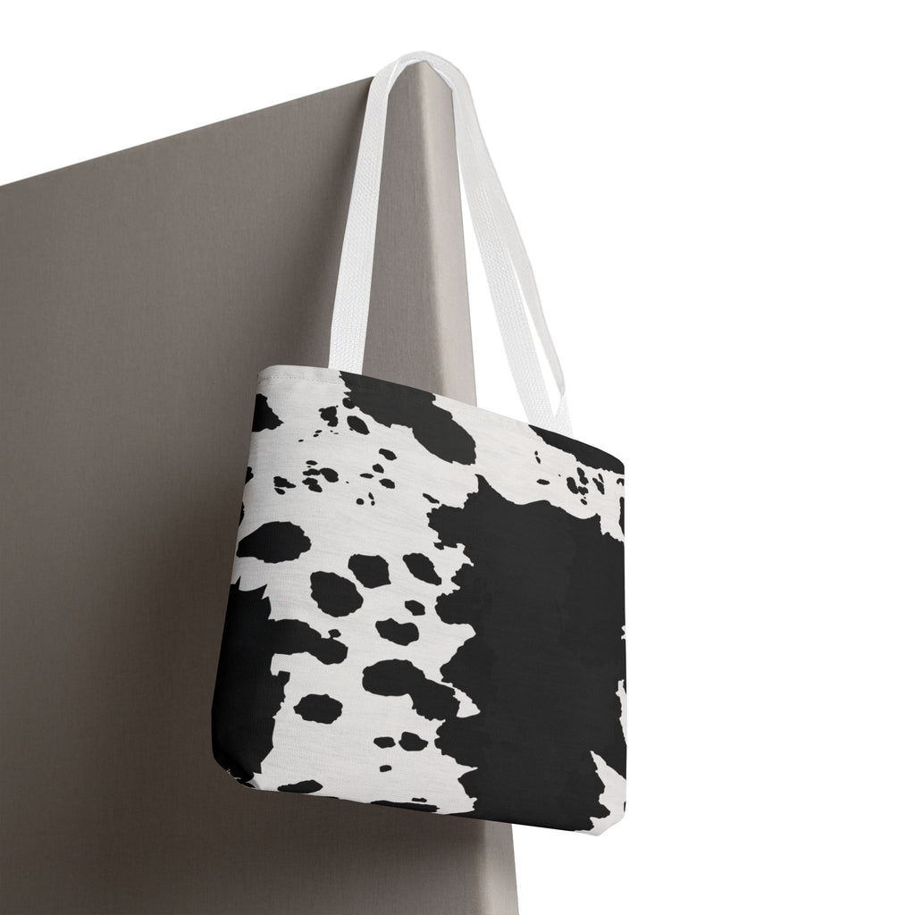 Tote Bag | Black & White Cow Print Patterned Shoulder Tote
