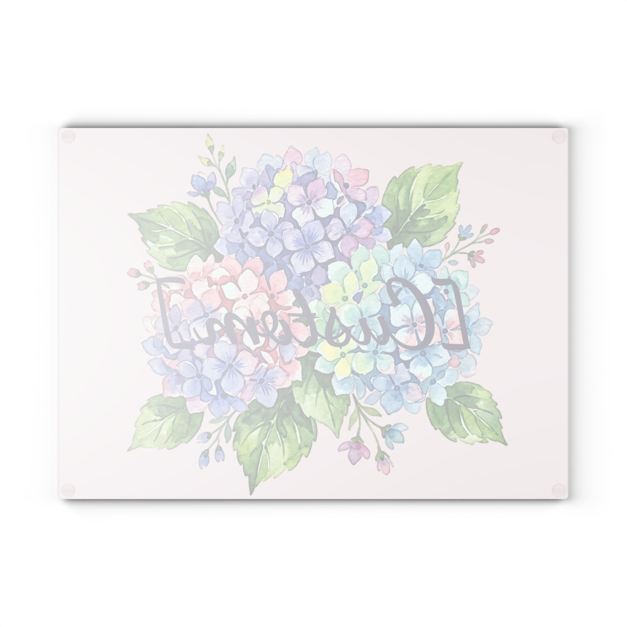 Glass Cutting Board | Customizable Pastel Hydrangeas Kitchen Decor