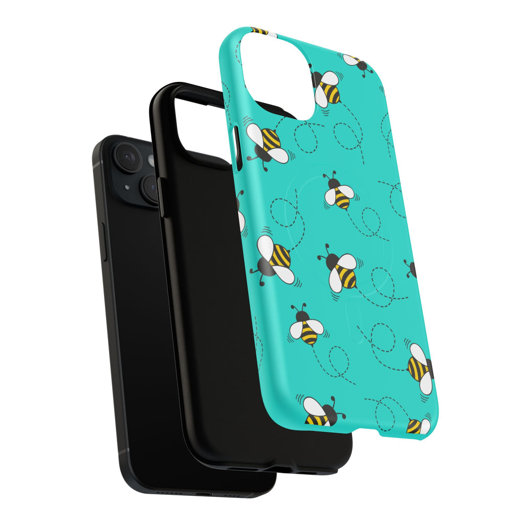 Phone Case | Cute Turquoise Bumblebee Tough Magnetic Phone Case