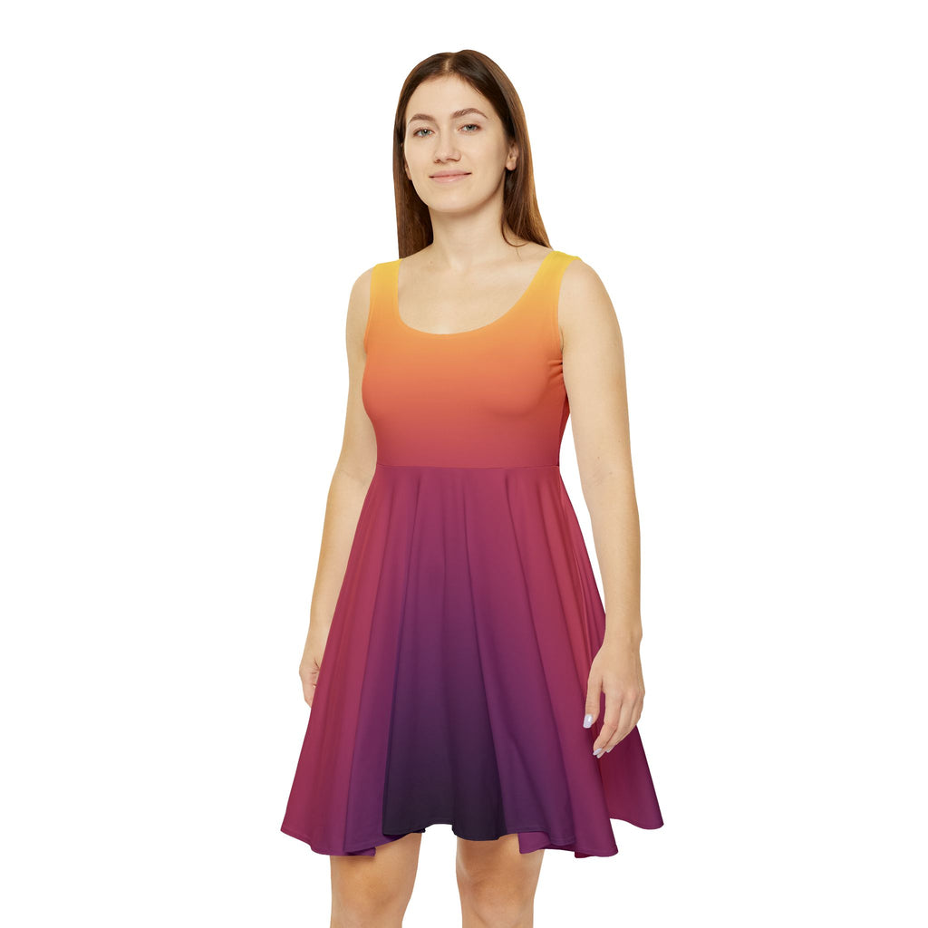 Women's Skater Dress | Gradient Summer Sunset Ombre Dress