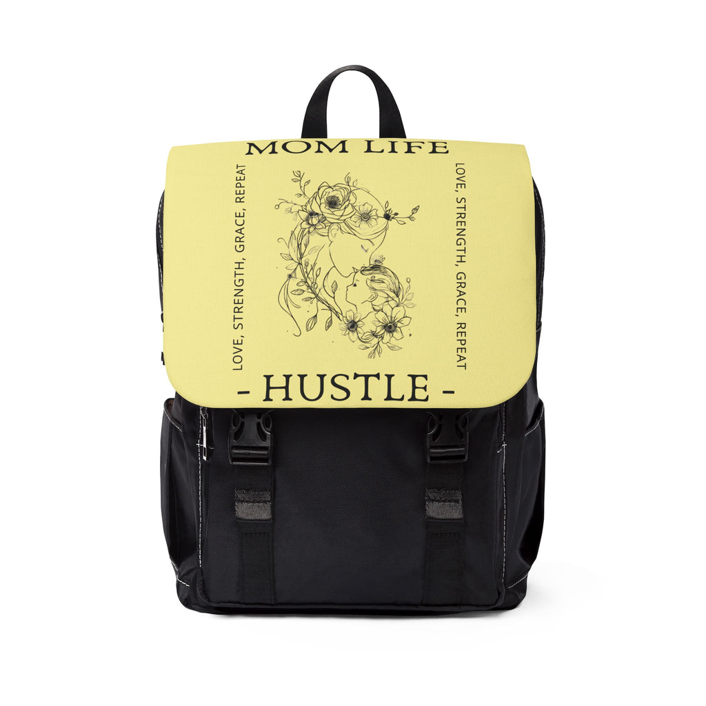 Bright Yellow Floral Mom Life Hustle Backpack