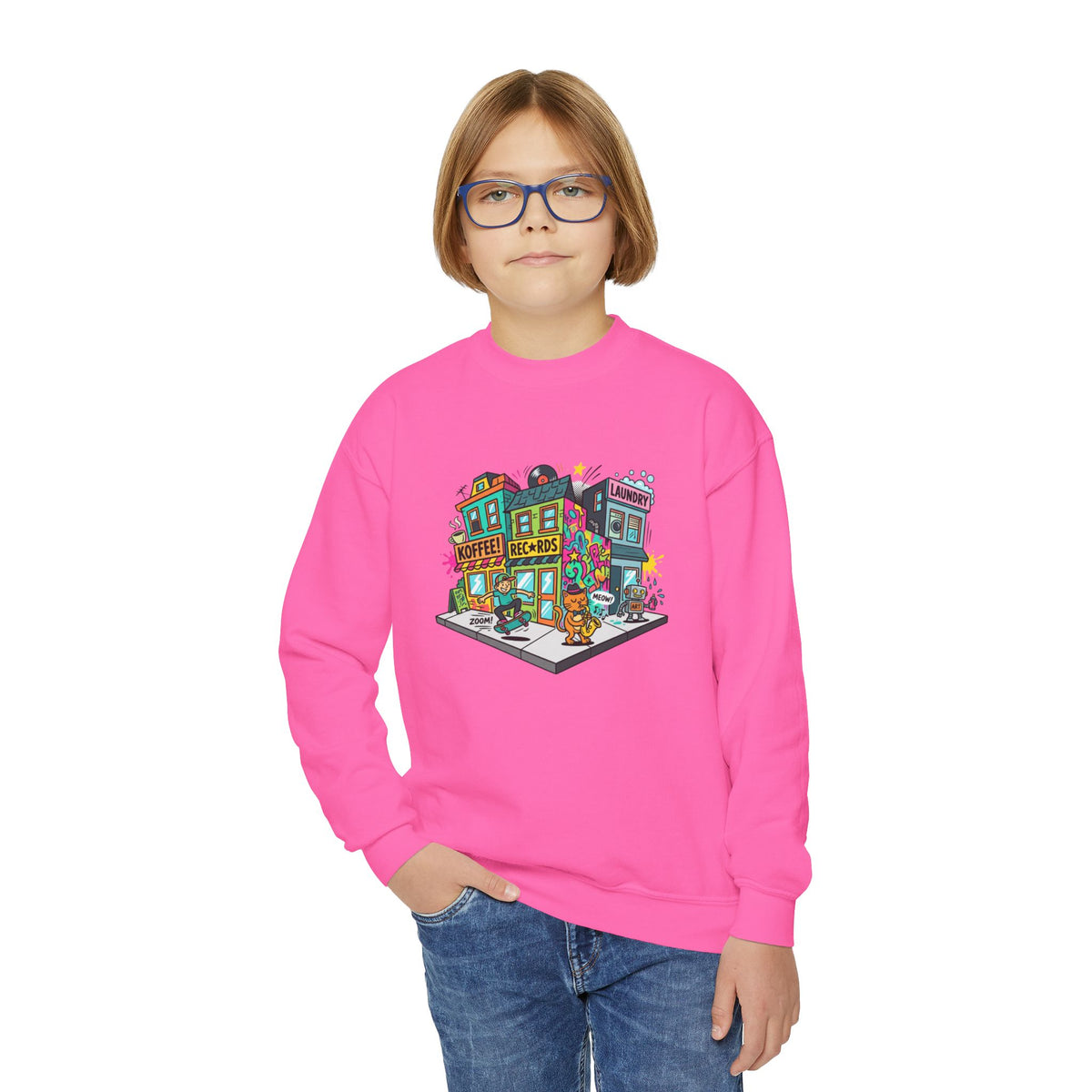 Colorful City Life Crewneck Sweatshirt