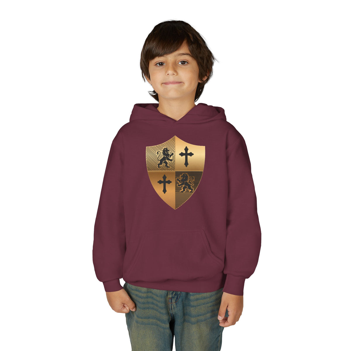 Gold Medieval Shield Crest Hoodie