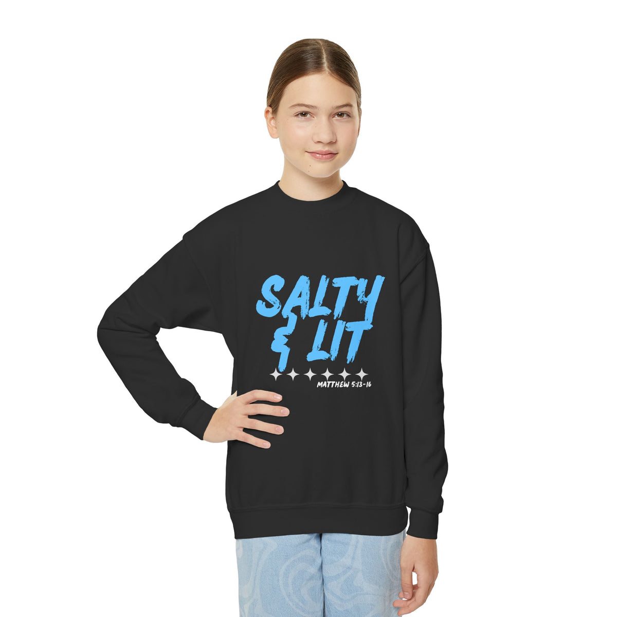 “Salty & Lit” Christian Graphic Sweatshirt