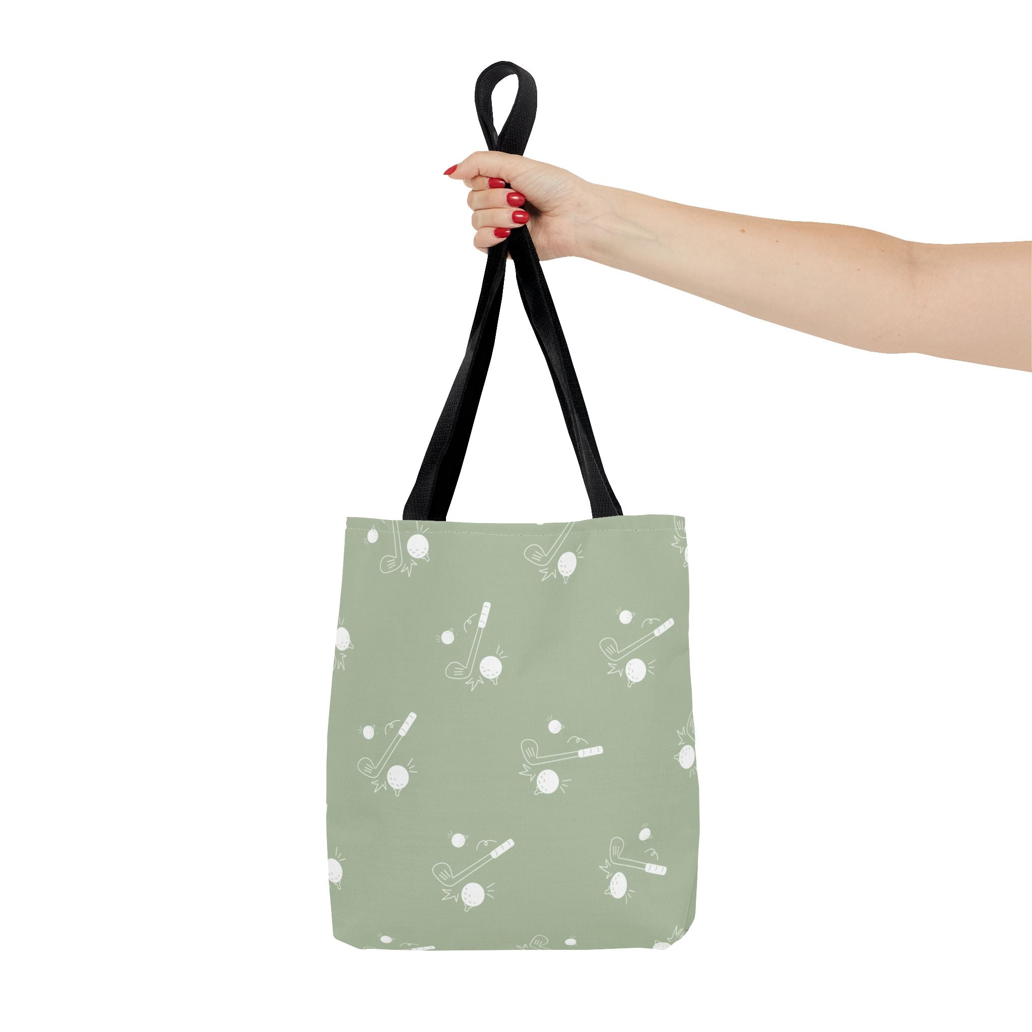 Tote Bag | Sage Green and Golf Pattern Shoulder Bag