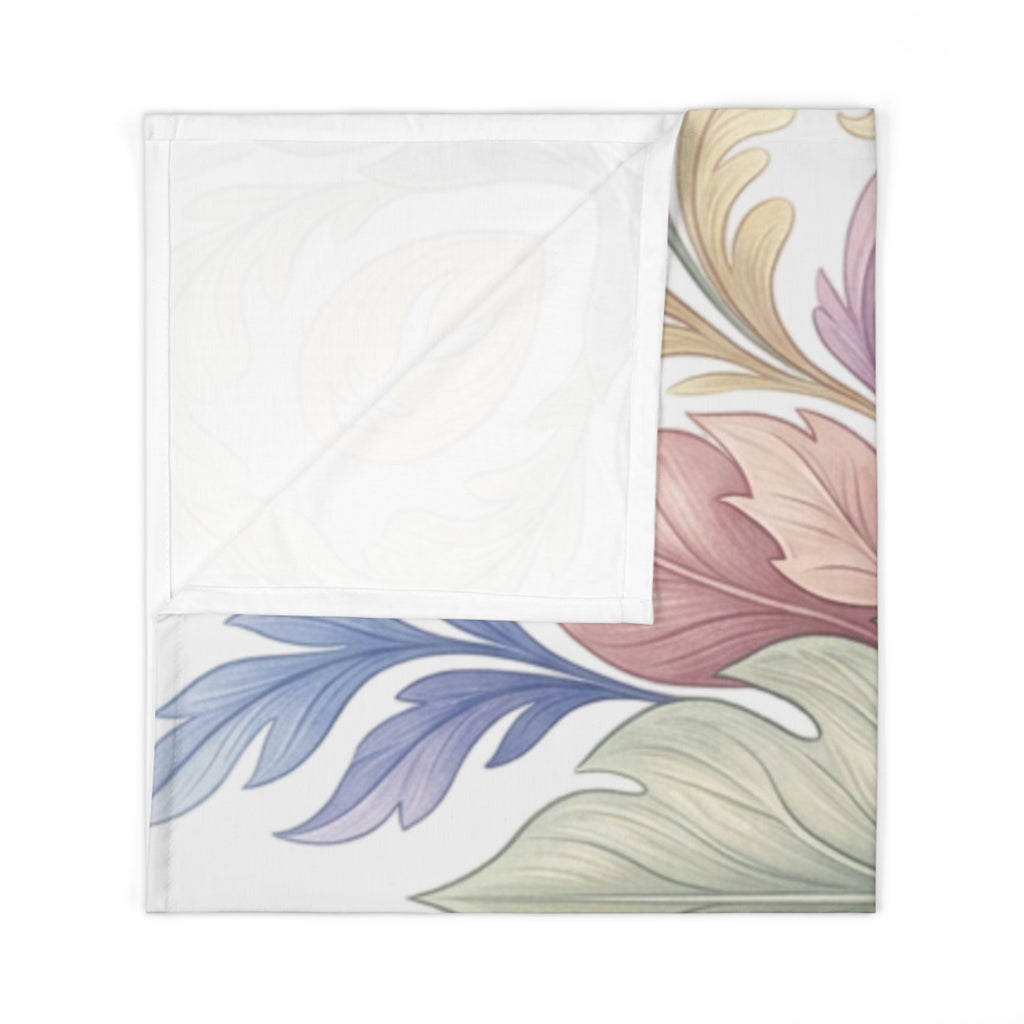 Baby Swaddle Blanket | Pastel Floral Leaf Customizable Name Swaddle