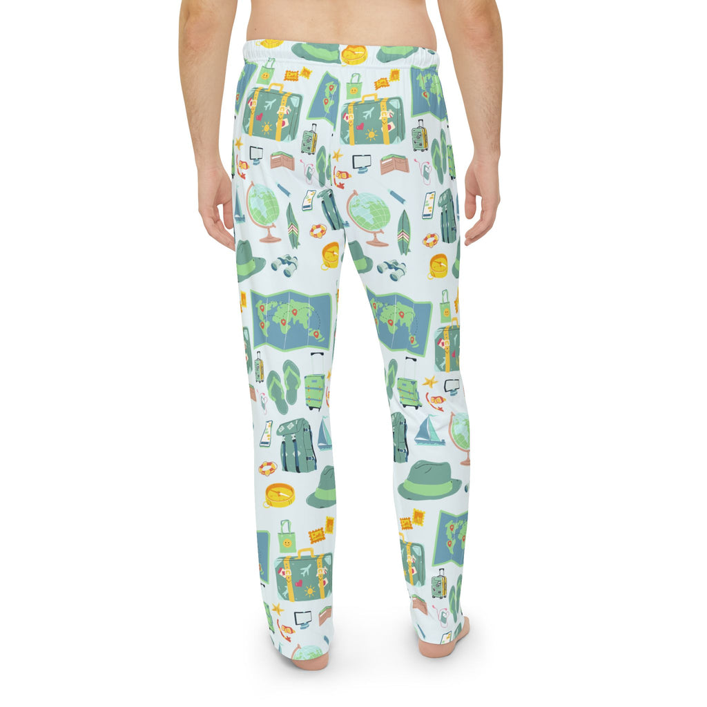 Pajama Pants | Men’s Cozy Travel Print Lounge Sleepwear