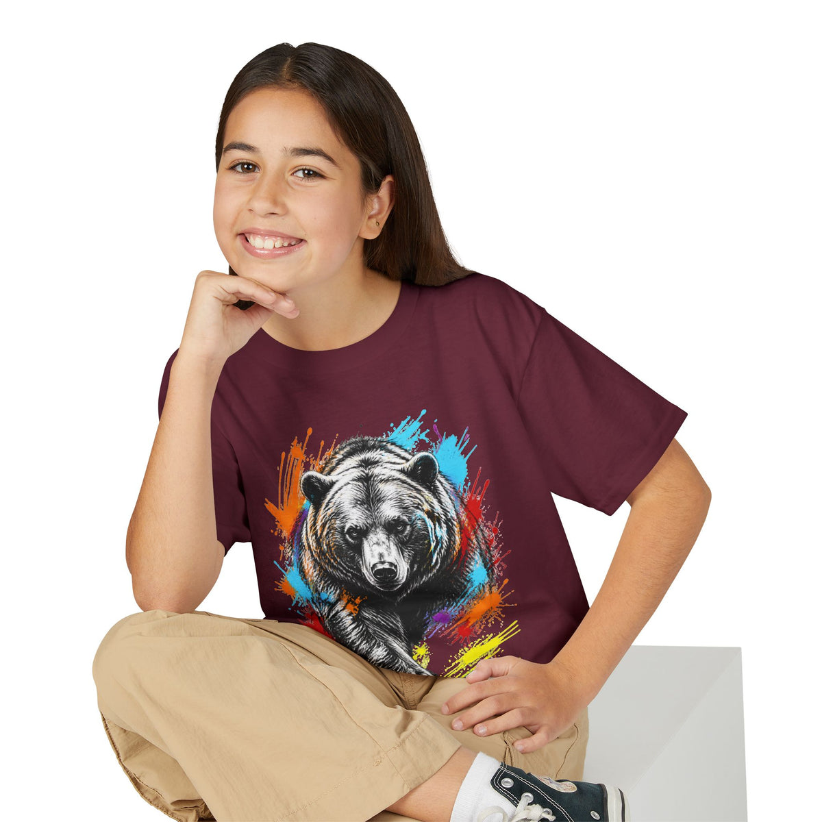 Color Splash Kodiak Bear T-Shirt for Children