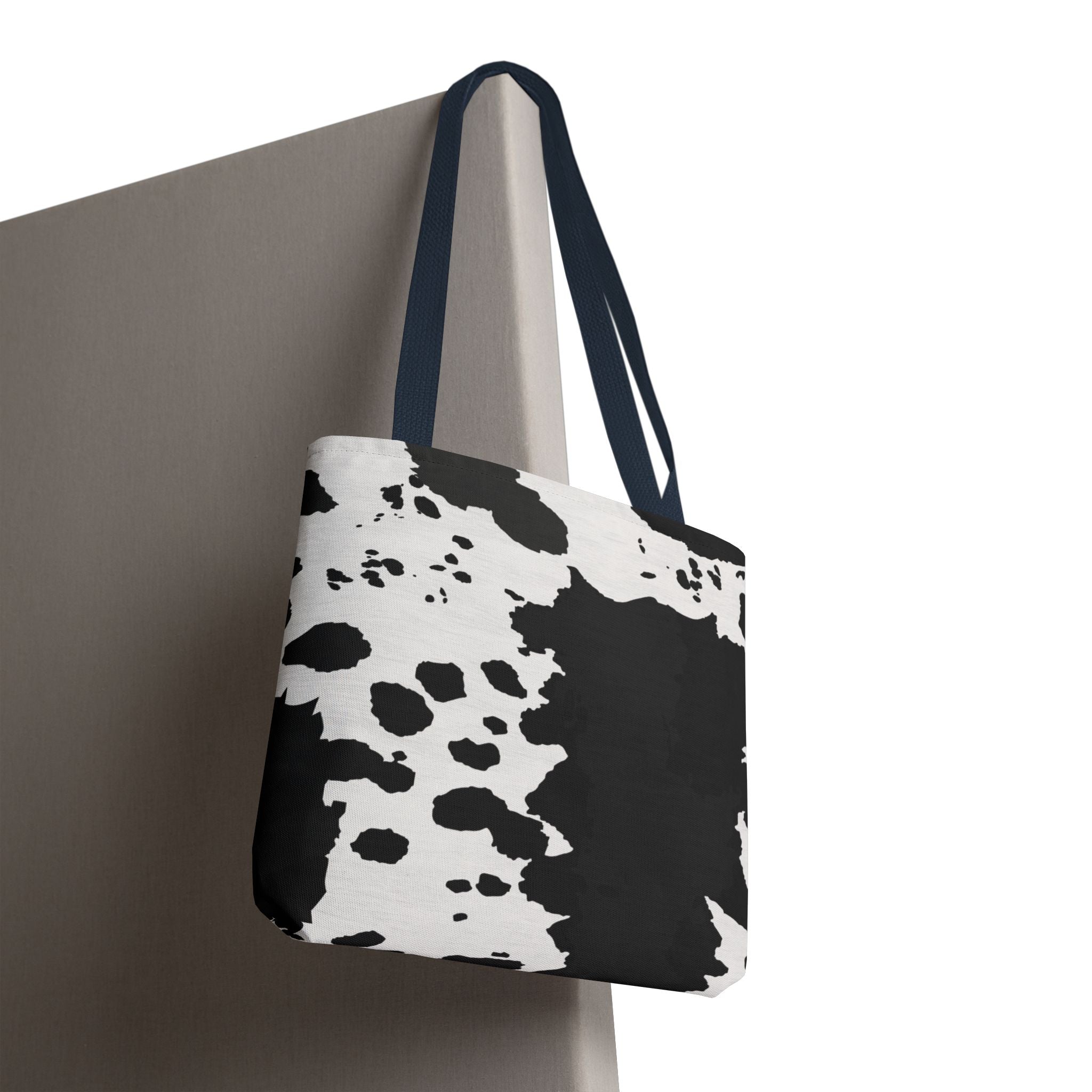 Tote Bag | Black & White Cow Print Patterned Shoulder Tote