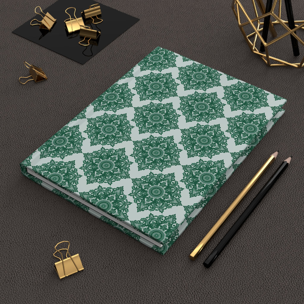 Journal | Vintage Green Lace Patterned Matte Hardcover Notebook