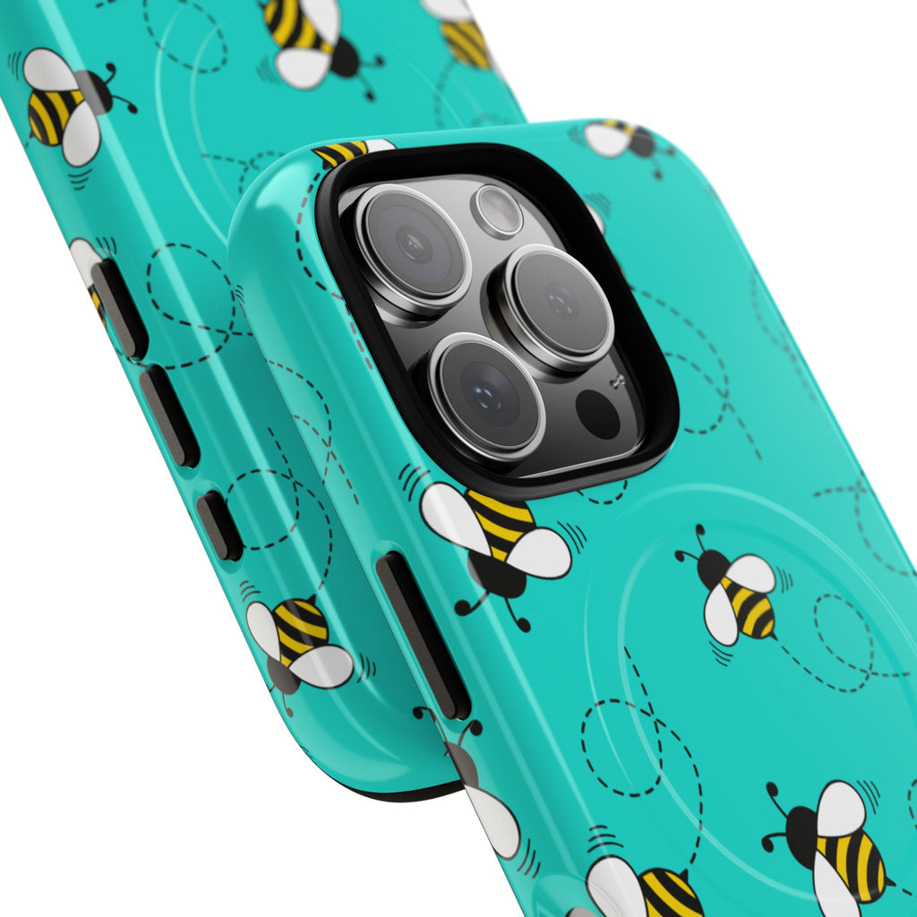 Phone Case | Cute Turquoise Bumblebee Tough Magnetic Phone Case