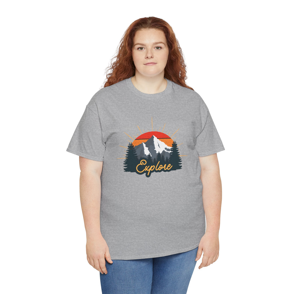 T-Shirt | Vintage Sunset 'Explore' Outdoor Adventure Shirt