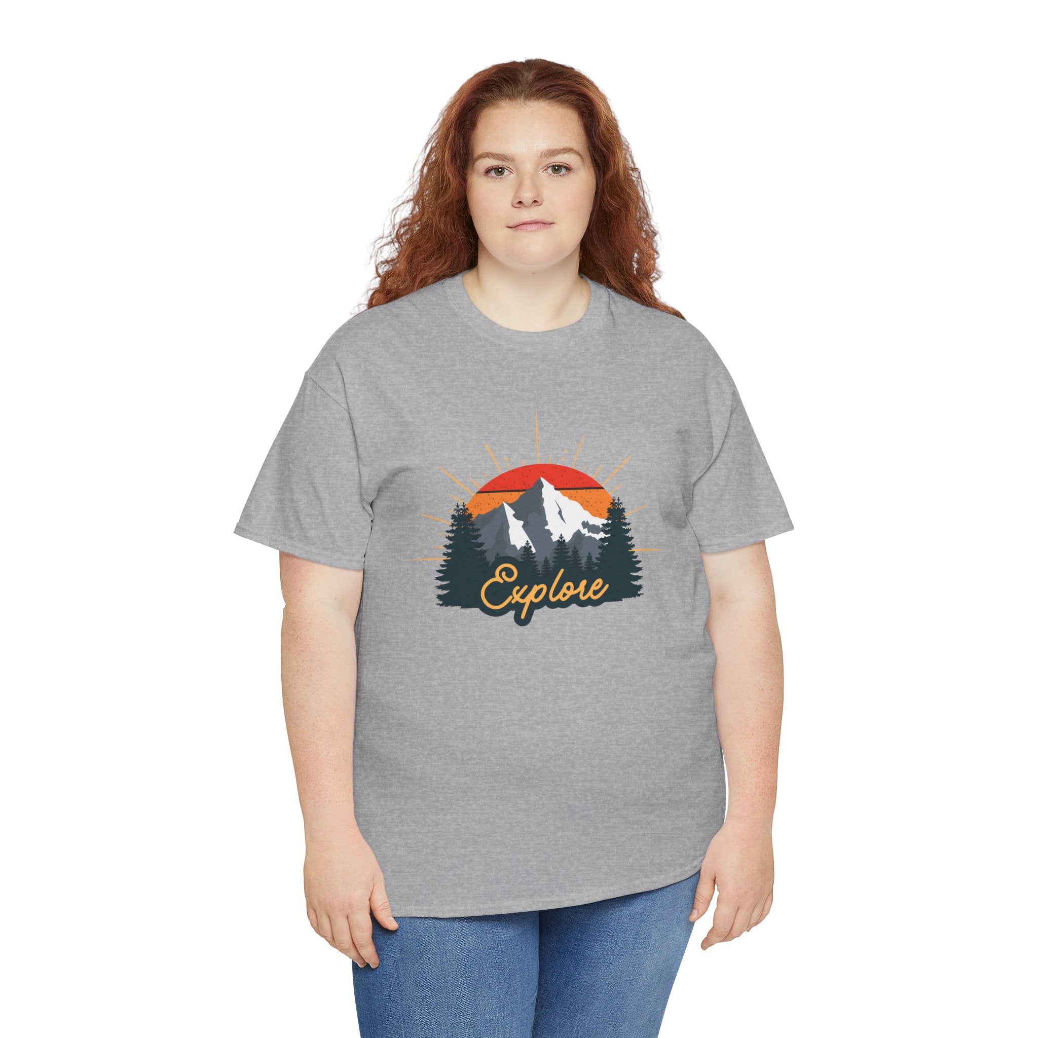 T-Shirt | Vintage Sunset 'Explore' Outdoor Adventure Shirt