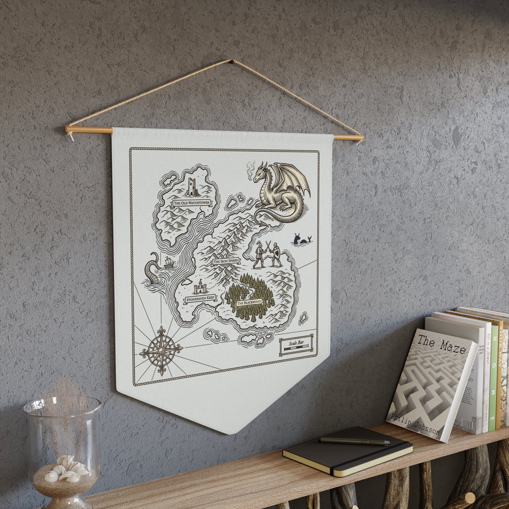Pennant Banner | Fantasy Map — Dragon Island Wall Art