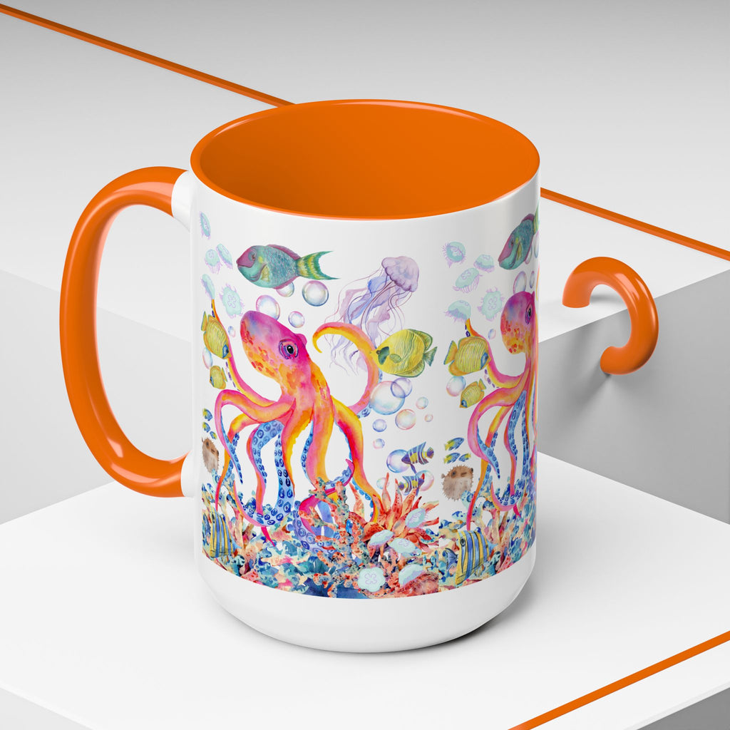Coffee Mug | Colorful Octopus Accent Mug 11/15oz