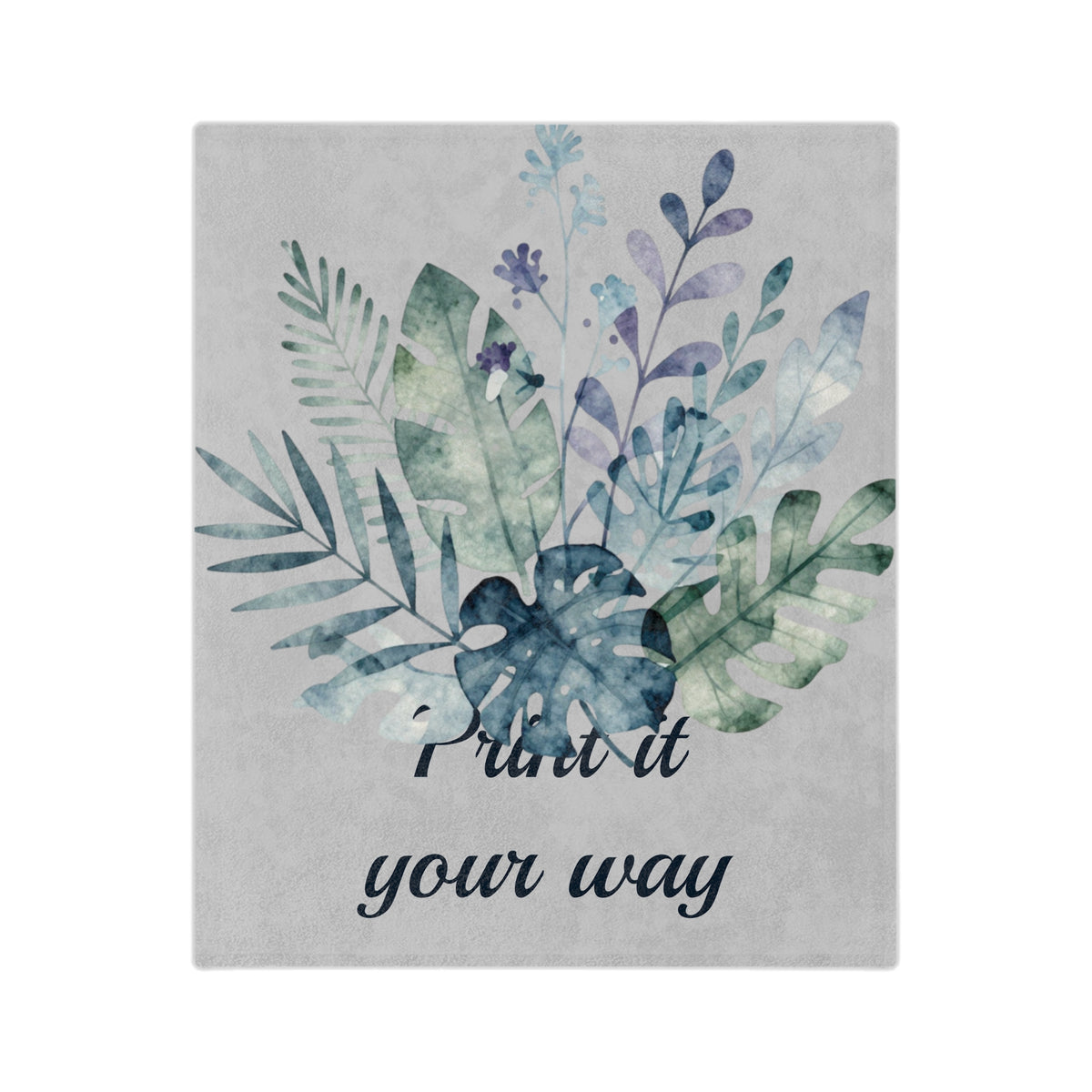 Customizable Watercolor Botanical Microfiber Throw