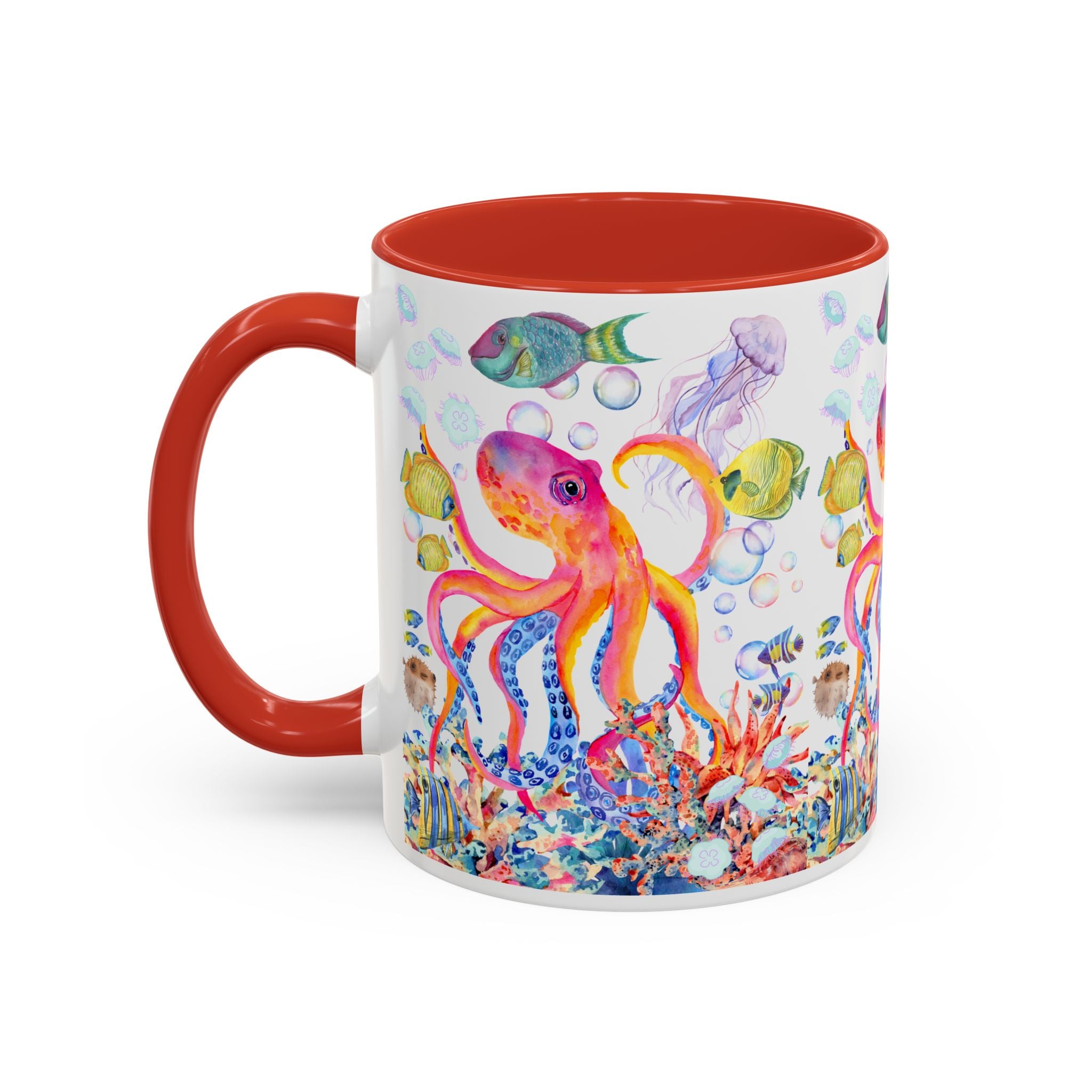 Coffee Mug | Colorful Octopus Accent Mug 11/15oz